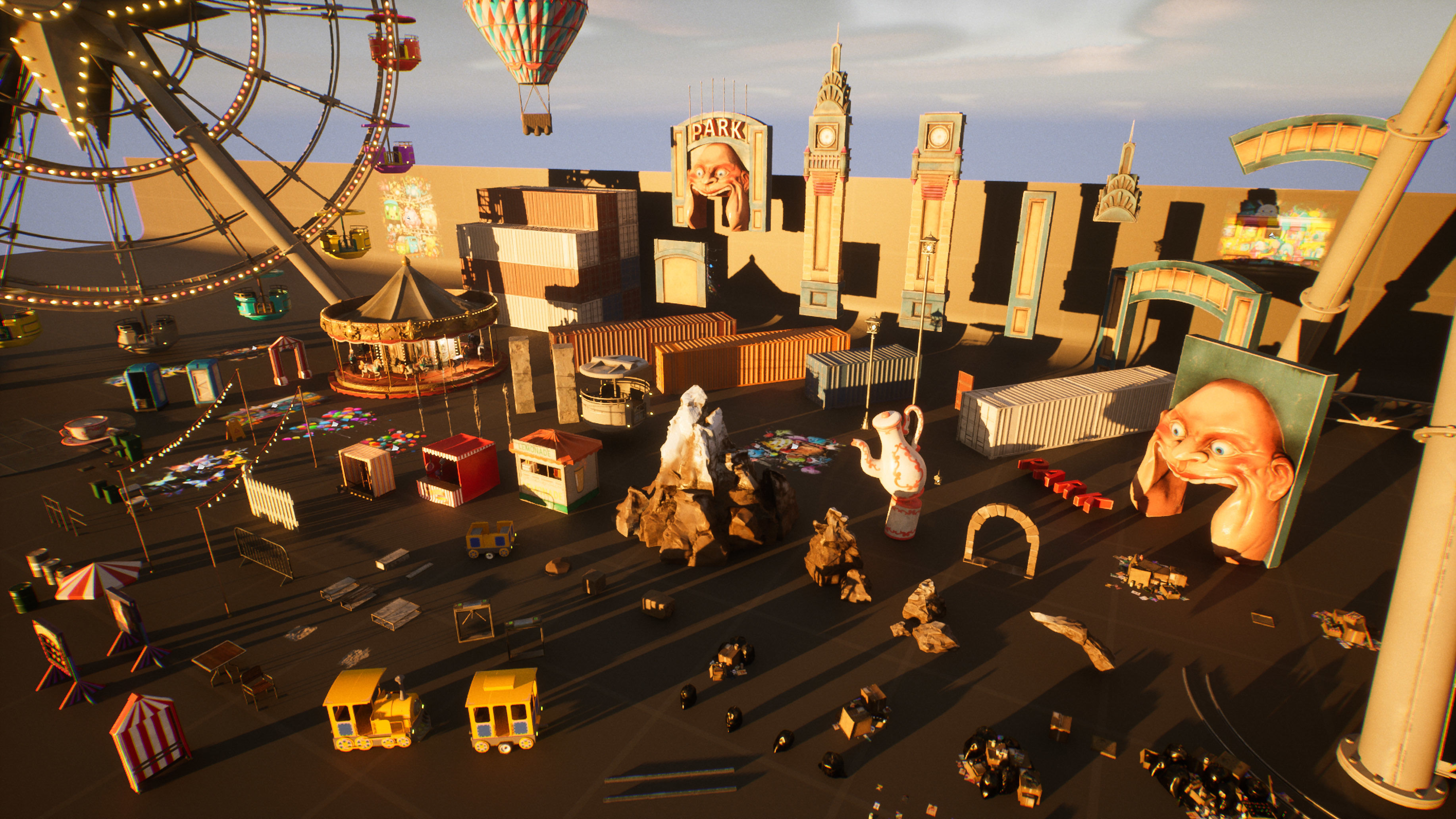 Amusement Park Environment Kit - UE5 Low-poly 3D model_9