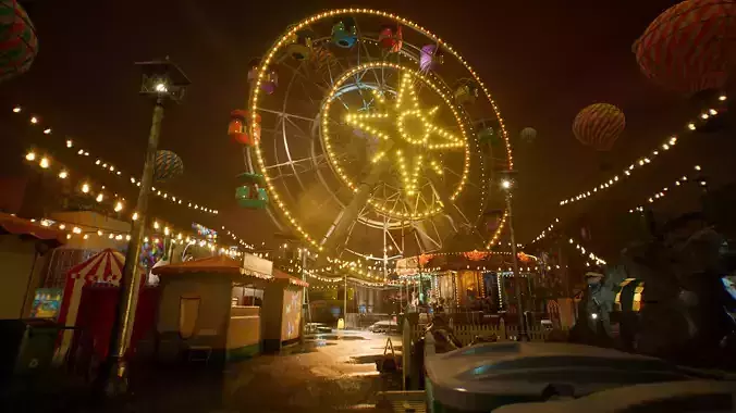Amusement Park Environment Kit - UE5 Low-poly 3D model