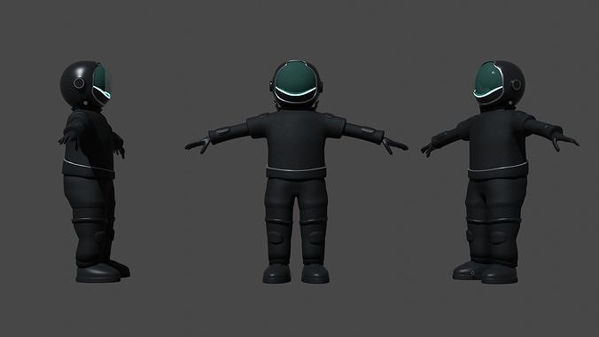 Concept Astronaut Character Low-poly 3D model