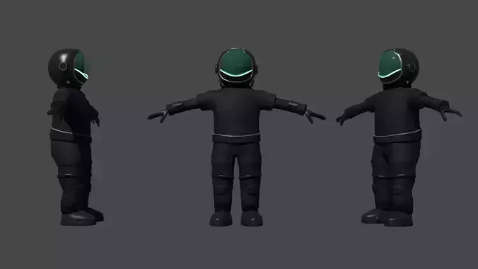 Concept Astronaut Character Low-poly 3D model