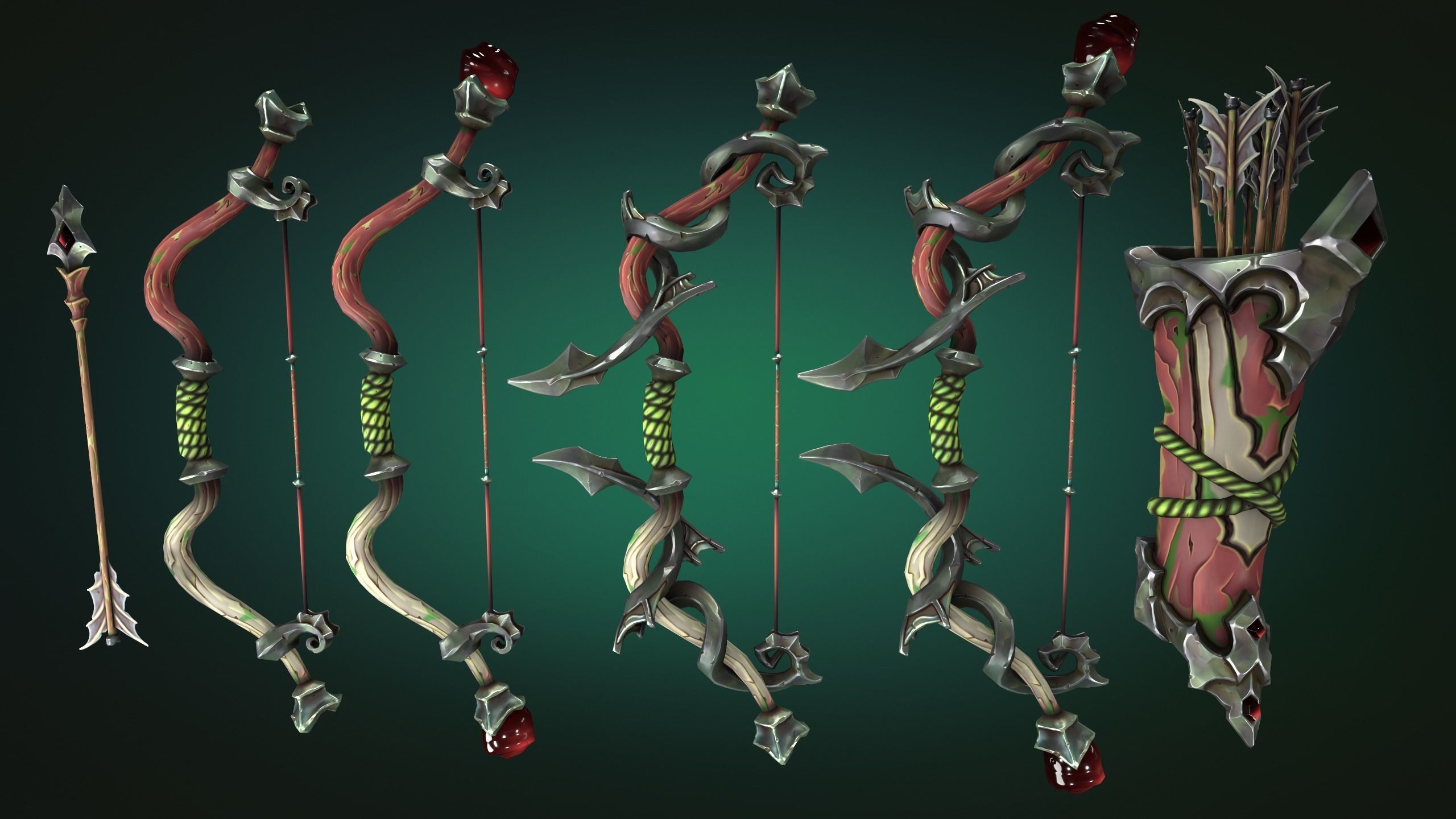 Coastal weapons collection Low-poly 3D model_15