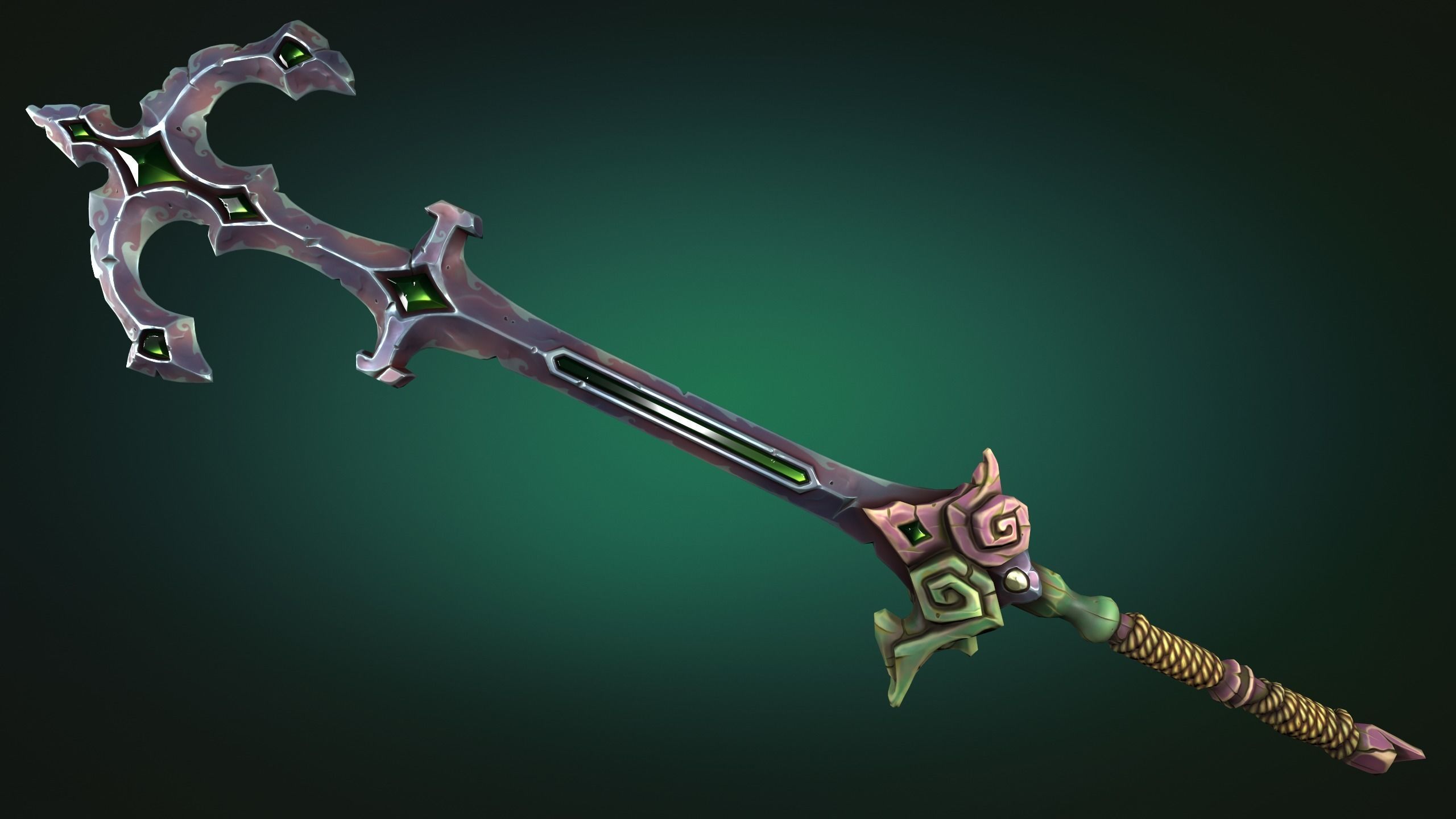 Coastal weapons collection Low-poly 3D model_10