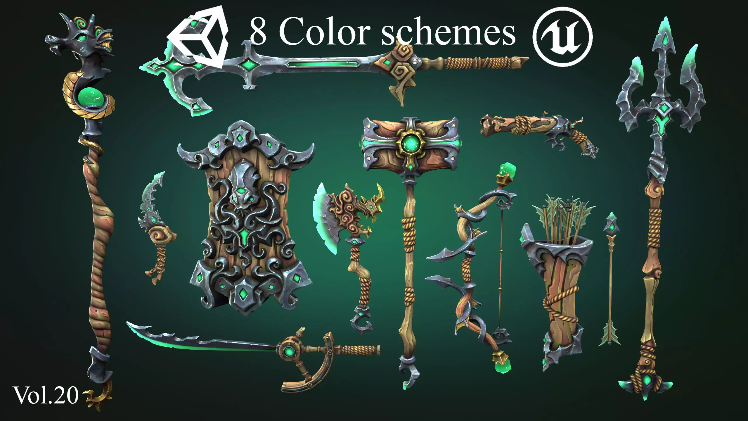 Coastal weapons collection Low-poly 3D model_0