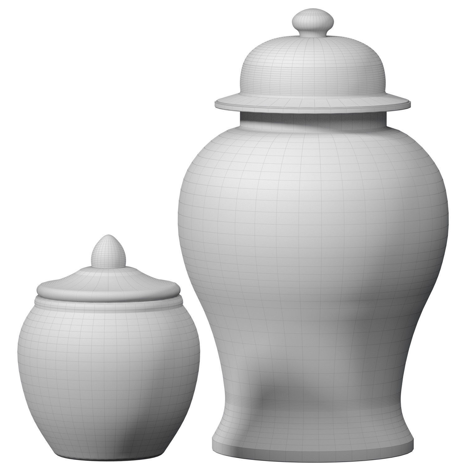 Traditional Ceramic Decorative Vase Urn and Jar Chinese Style  3D model_2