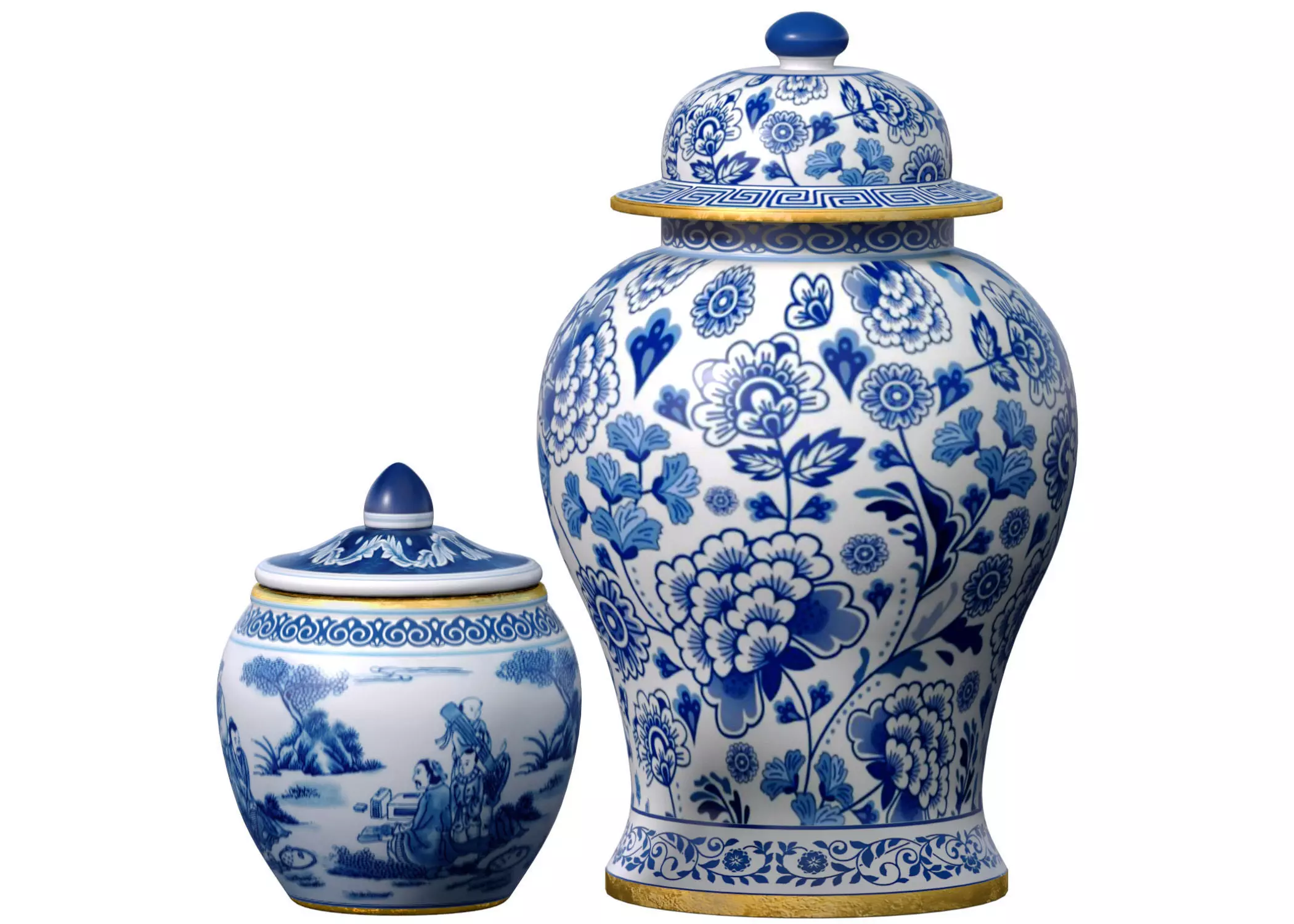 Traditional Ceramic Decorative Vase Urn and Jar Chinese Style  3D model_0