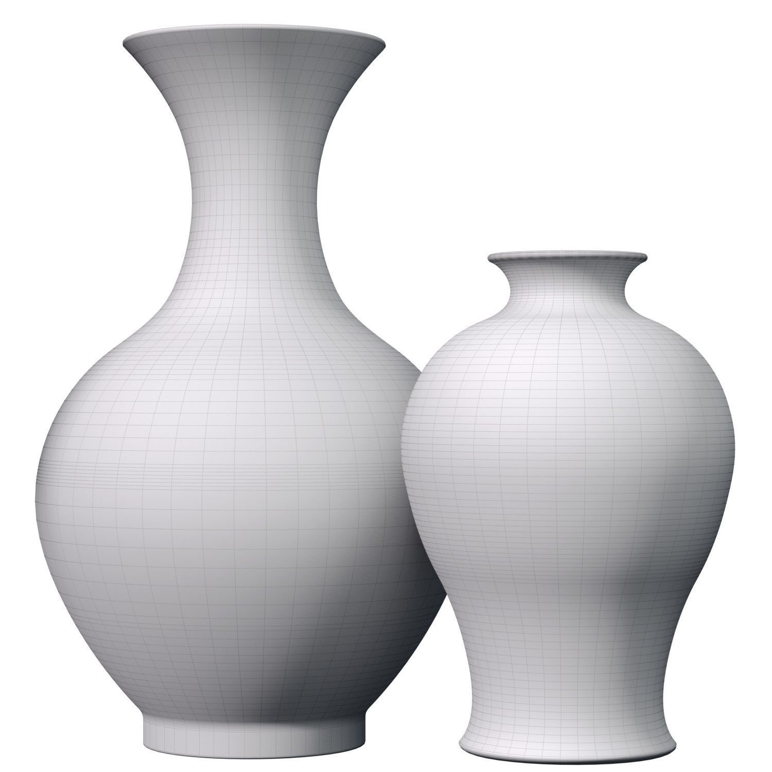 Decorative porcelain vase flowerpot pot urn jar Chinese style  3D model_2