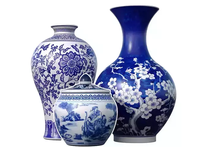 Chinese Style Porcelain Decorative Urn Vases Sakura