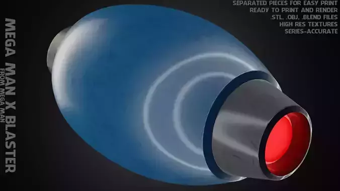 Mega man X Blaster for Cosplay 3D print model