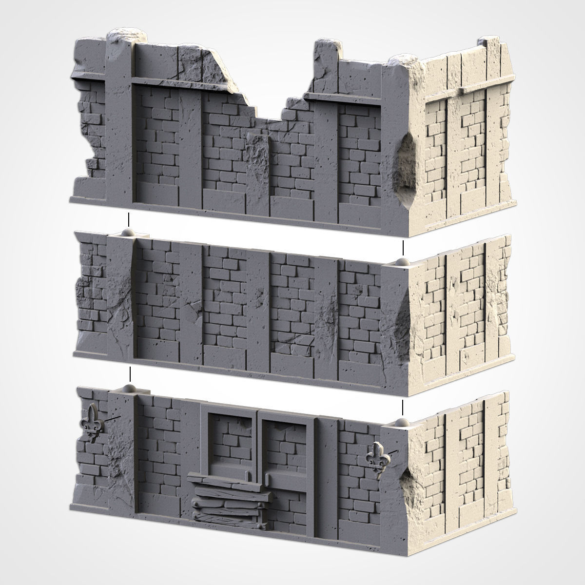 CITY RUINS WTC SET 01 3D print model_11