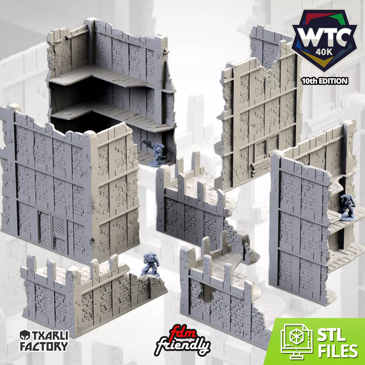 CITY RUINS WTC SET 01 3D print model_0