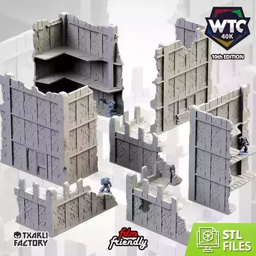 CITY RUINS WTC SET 01 3D print model