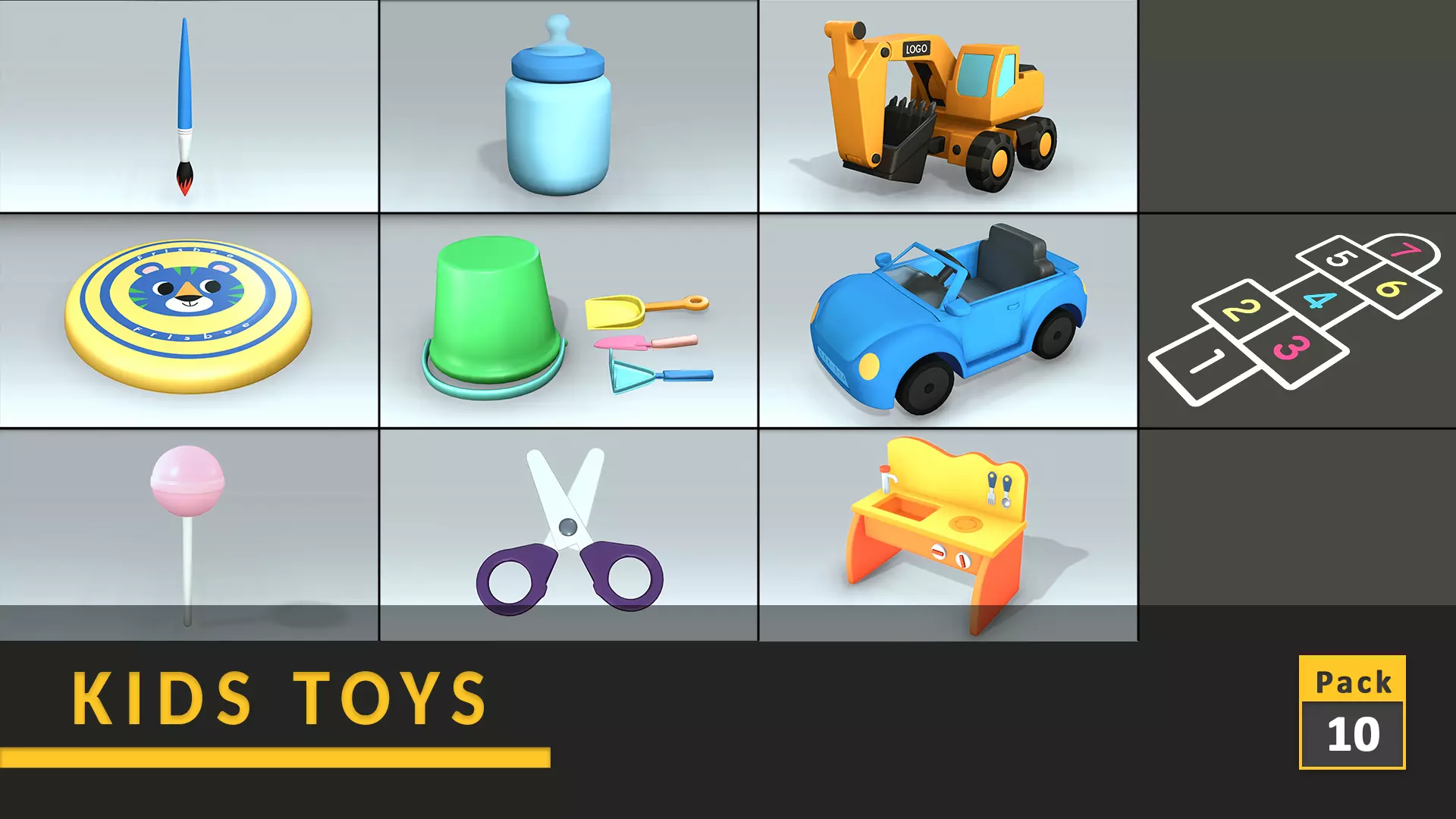 Kids Toys 3D Model Collection_0