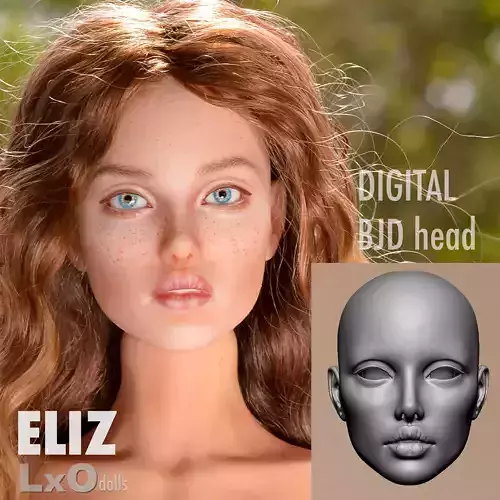 3D BJD doll Head Faceplate 3D print - ELIZ