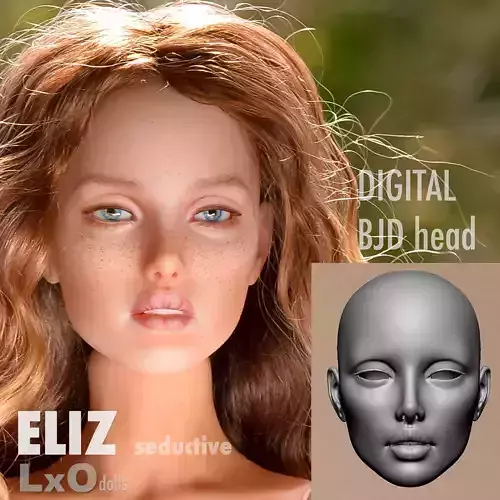 3D BJD doll Head Faceplate 3D print - ELIZ seductive