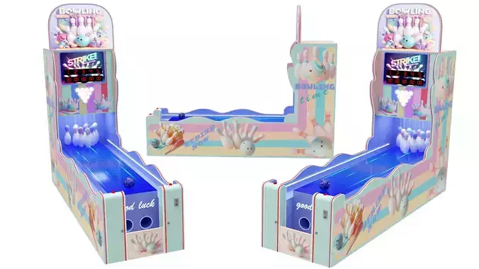 Electronic bowling alley game machine
