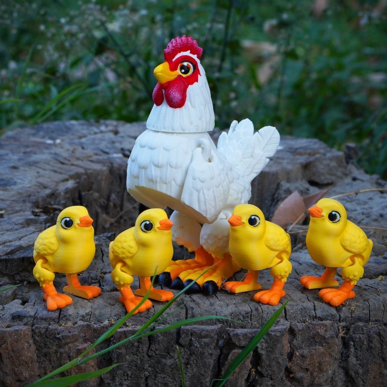 Photo inspiration: Print In Place Flexi Hen And Chicks 3D Model 3D Photo Inspiration