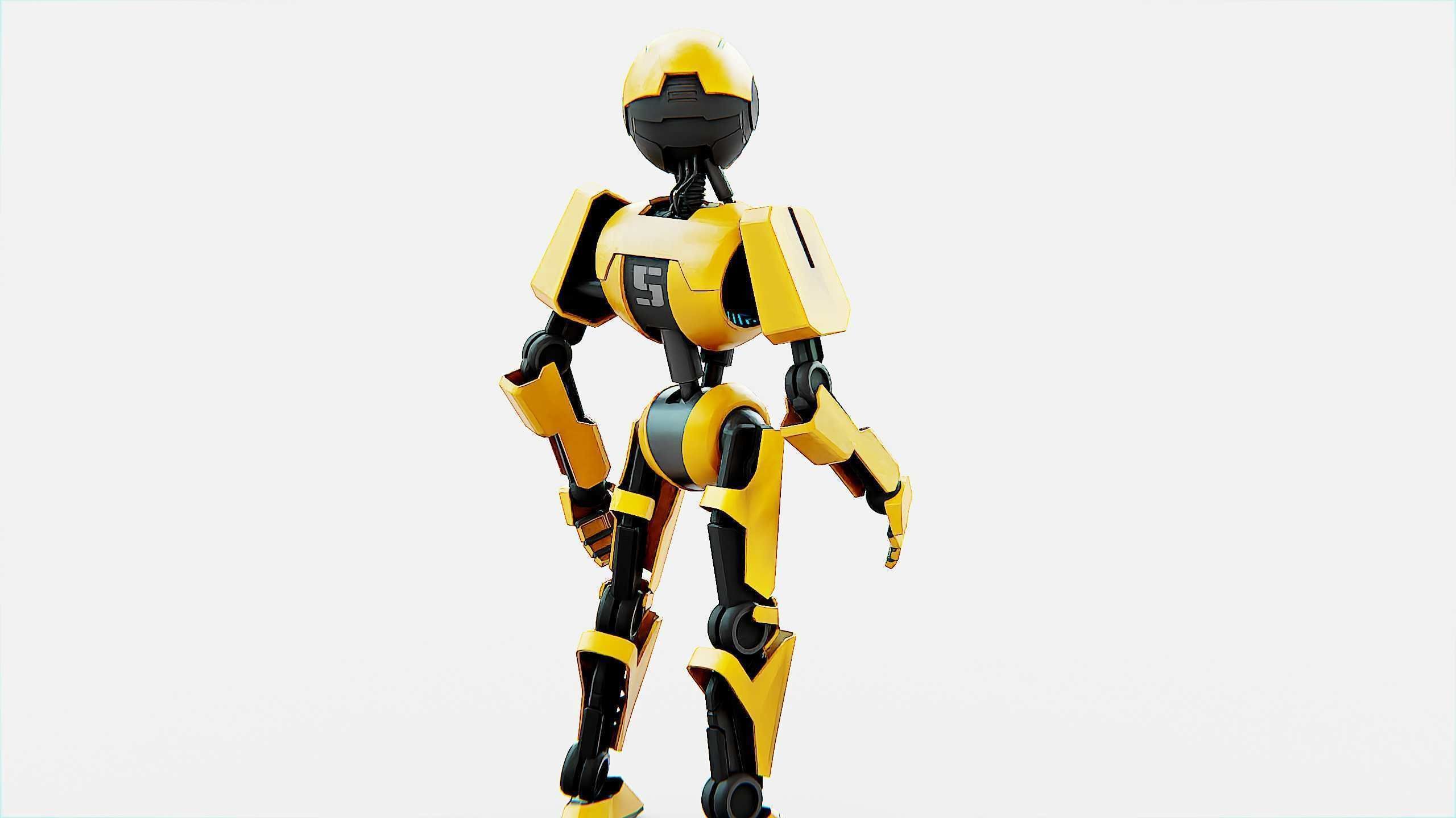 ANDROID V-2 Rigged for Unreal Engine - Unity - MIXAMO  3D model_12