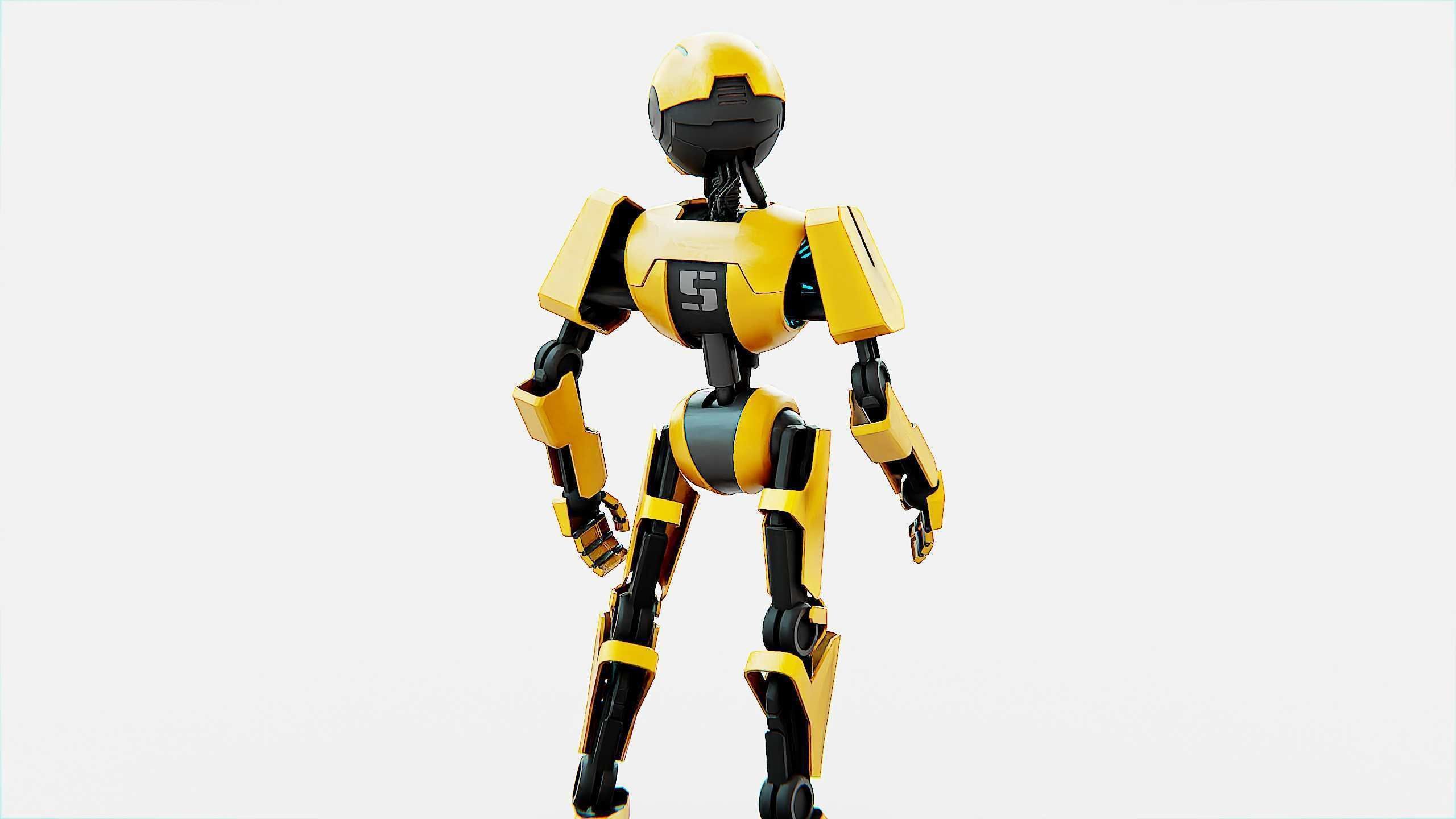 ANDROID V-2 Rigged for Unreal Engine - Unity - MIXAMO  3D model_13