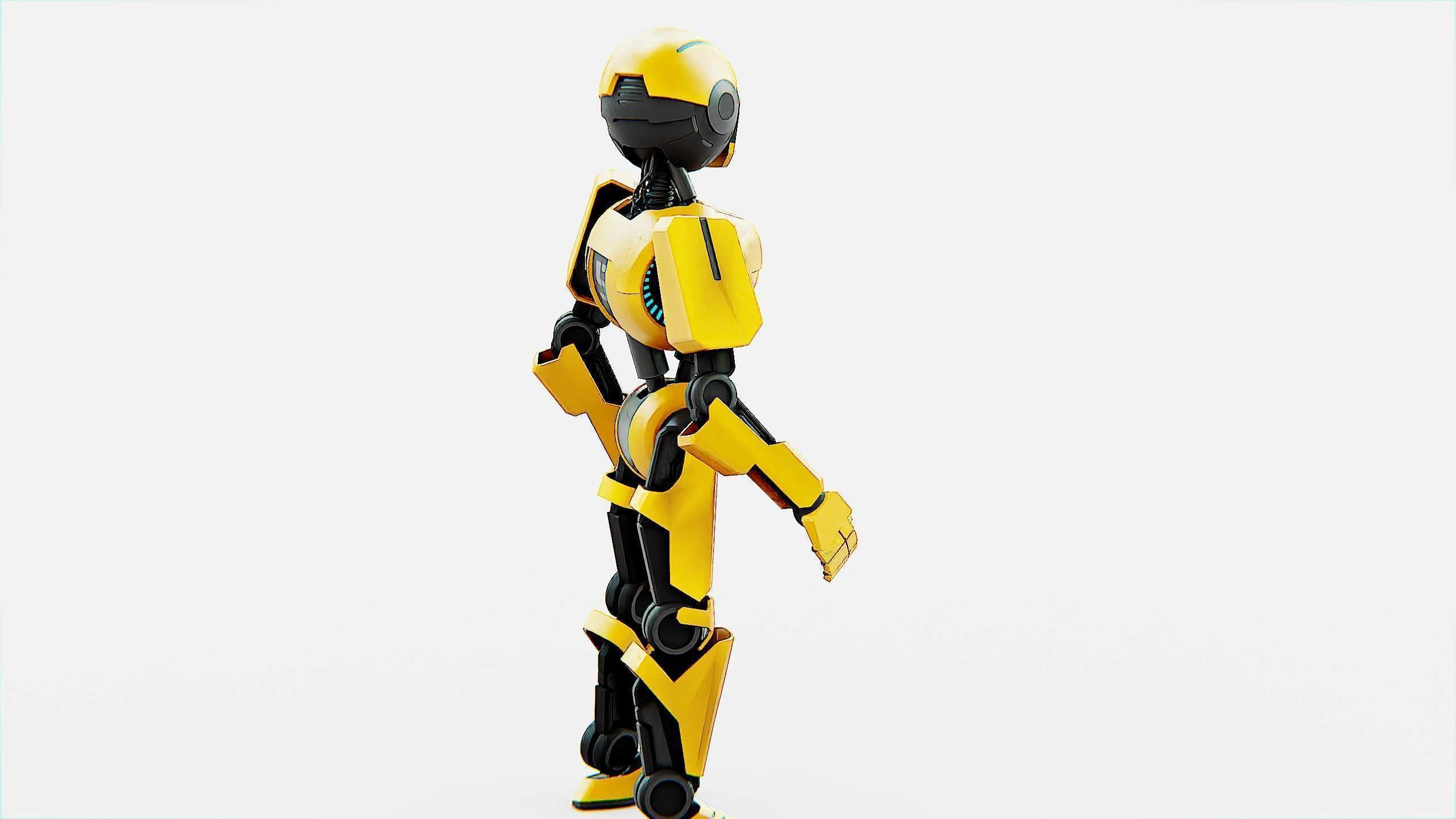 ANDROID V-2 Rigged for Unreal Engine - Unity - MIXAMO  3D model_10