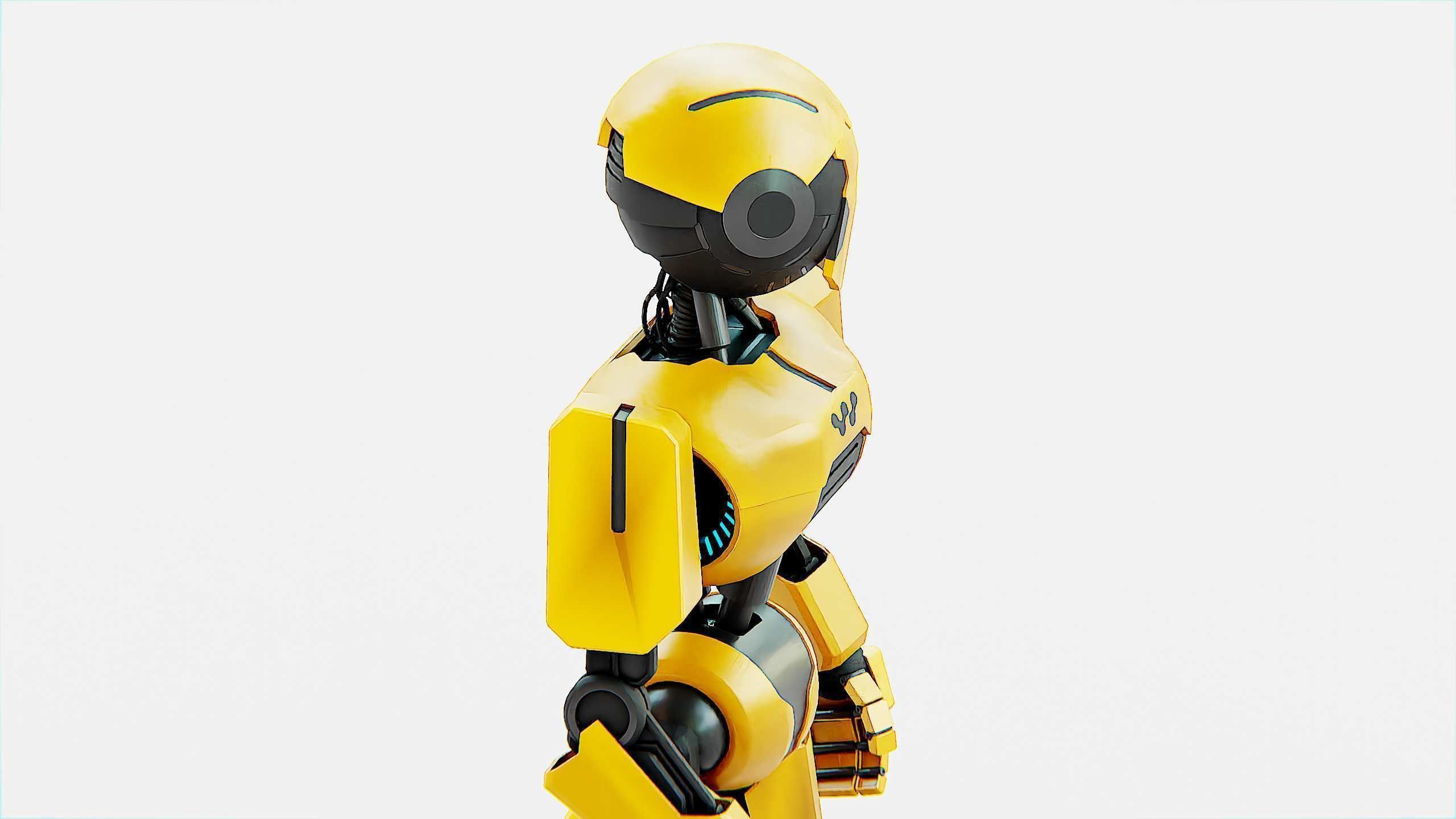 ANDROID V-2 Rigged for Unreal Engine - Unity - MIXAMO  3D model_25