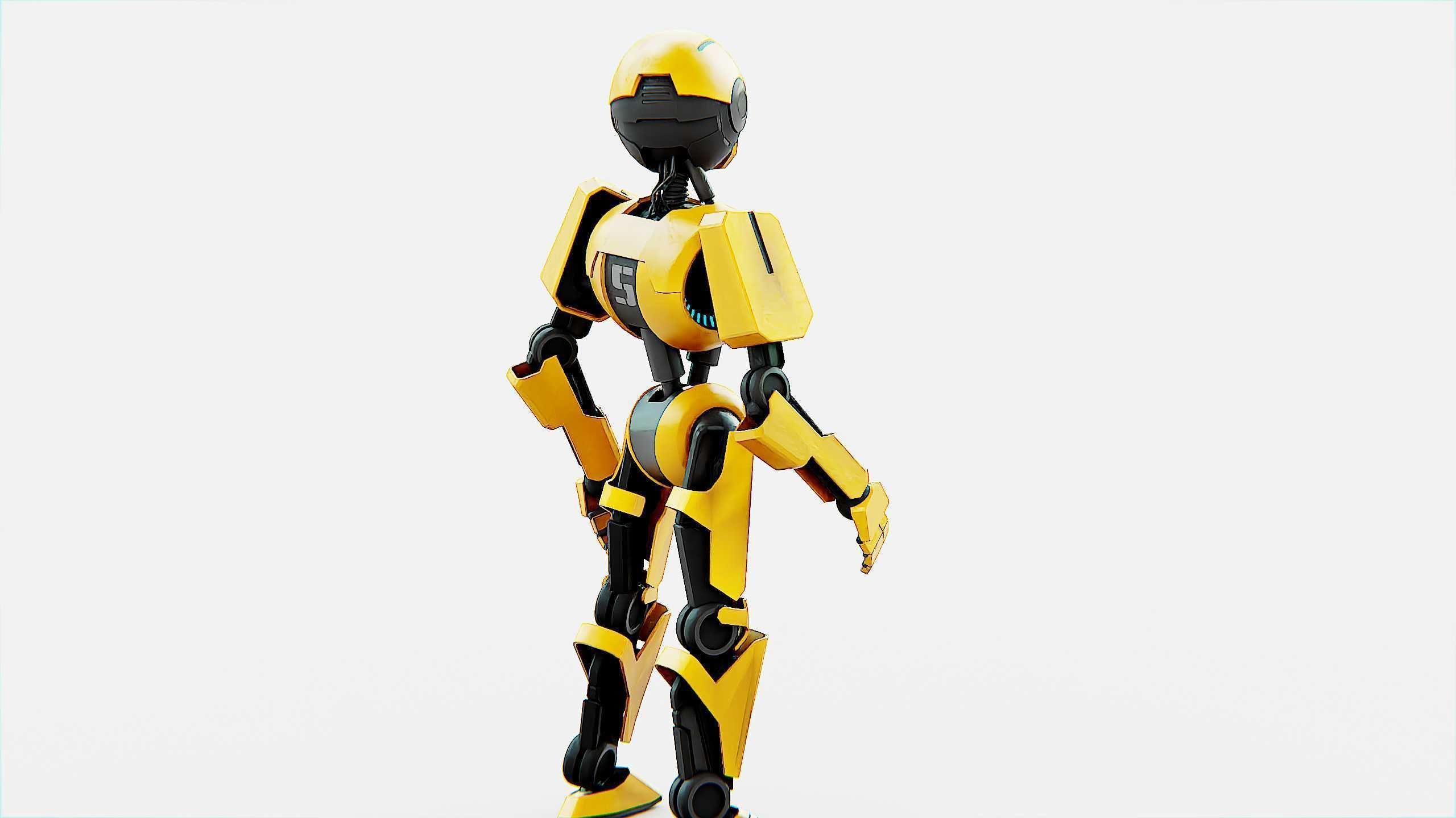 ANDROID V-2 Rigged for Unreal Engine - Unity - MIXAMO  3D model_11