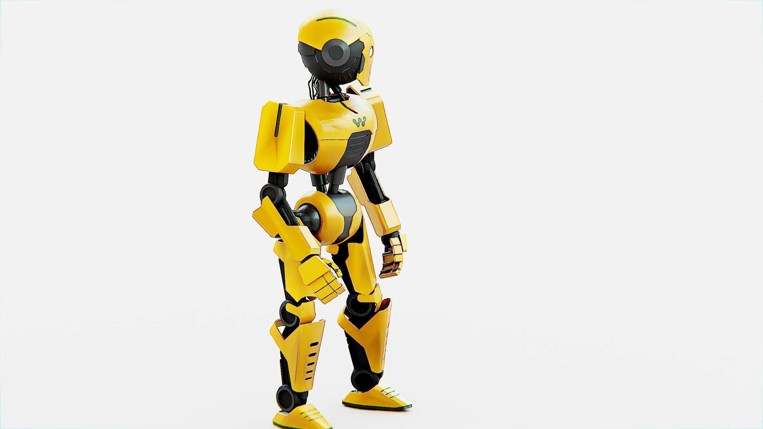 ANDROID V-2 Rigged for Unreal Engine - Unity - MIXAMO  3D model_6