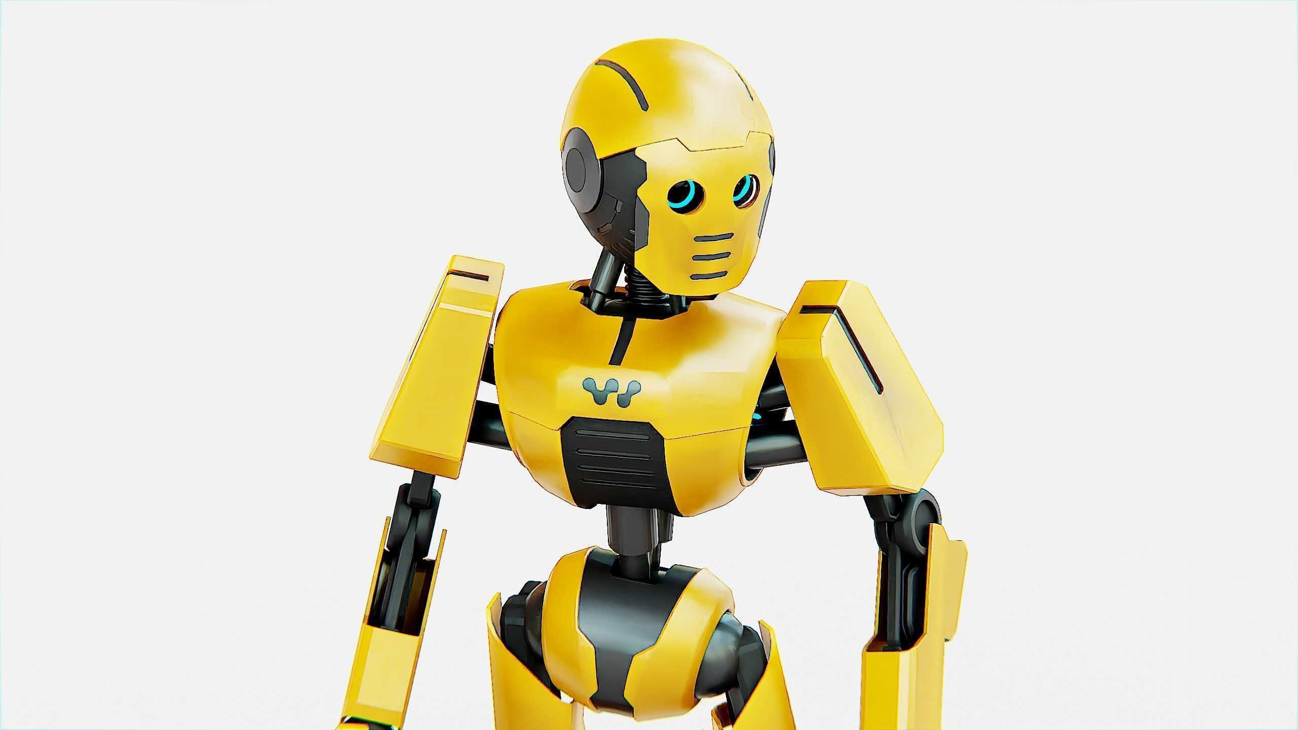 ANDROID V-2 Rigged for Unreal Engine - Unity - MIXAMO  3D model_24