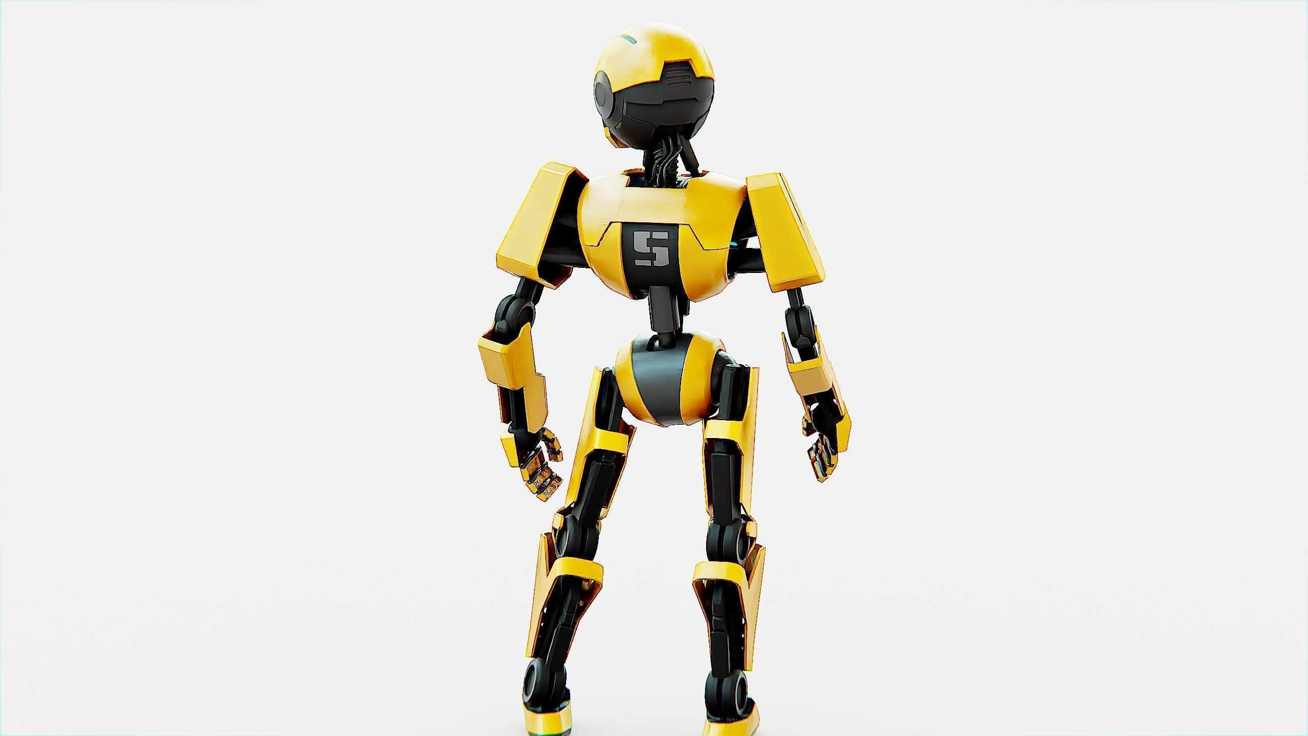 ANDROID V-2 Rigged for Unreal Engine - Unity - MIXAMO  3D model_14