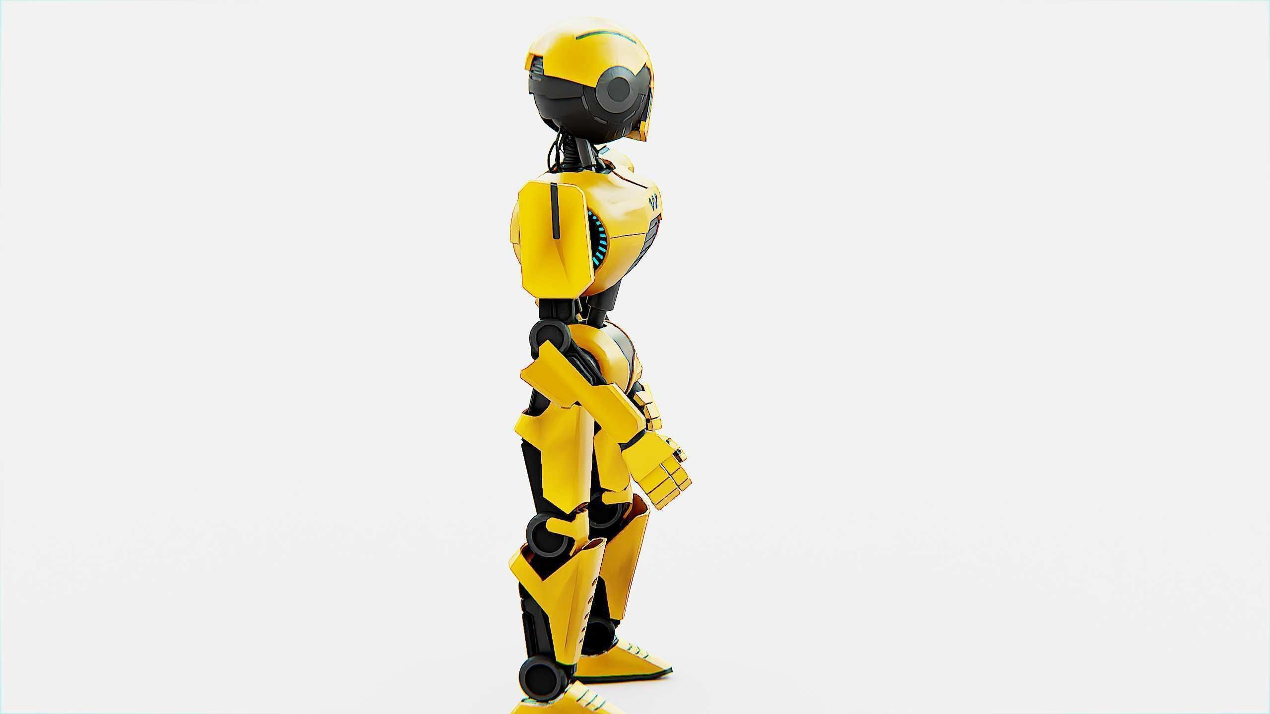 ANDROID V-2 Rigged for Unreal Engine - Unity - MIXAMO  3D model_8