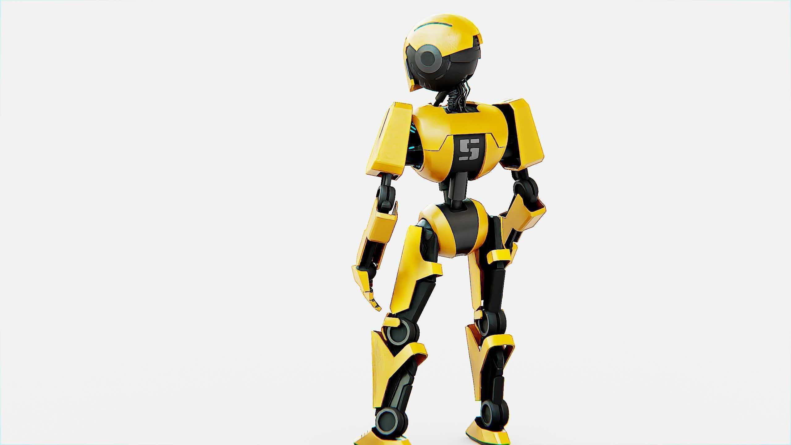 ANDROID V-2 Rigged for Unreal Engine - Unity - MIXAMO  3D model_16