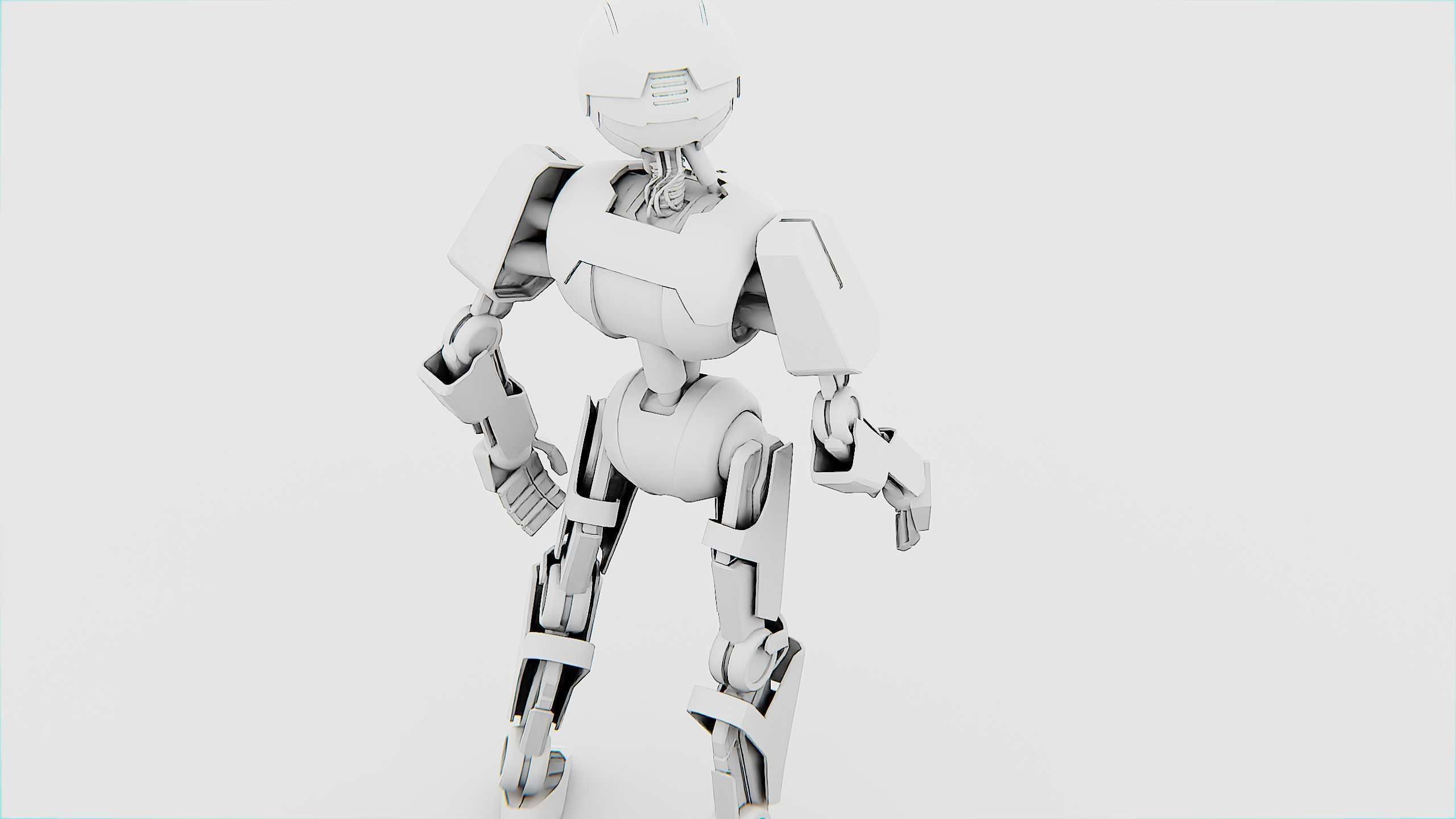 ANDROID V-2 Rigged for Unreal Engine - Unity - MIXAMO  3D model_36