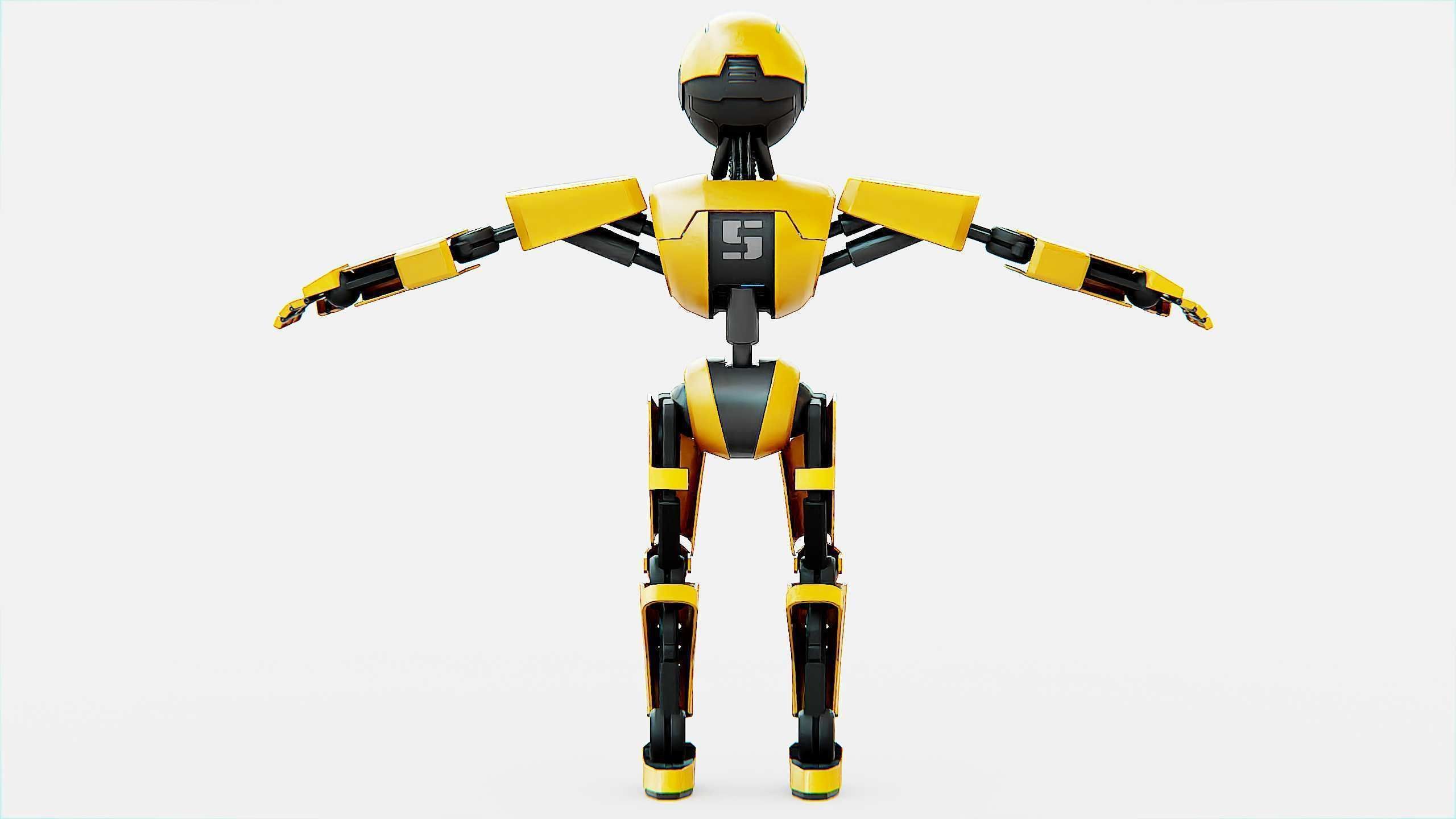 ANDROID V-2 Rigged for Unreal Engine - Unity - MIXAMO  3D model_31