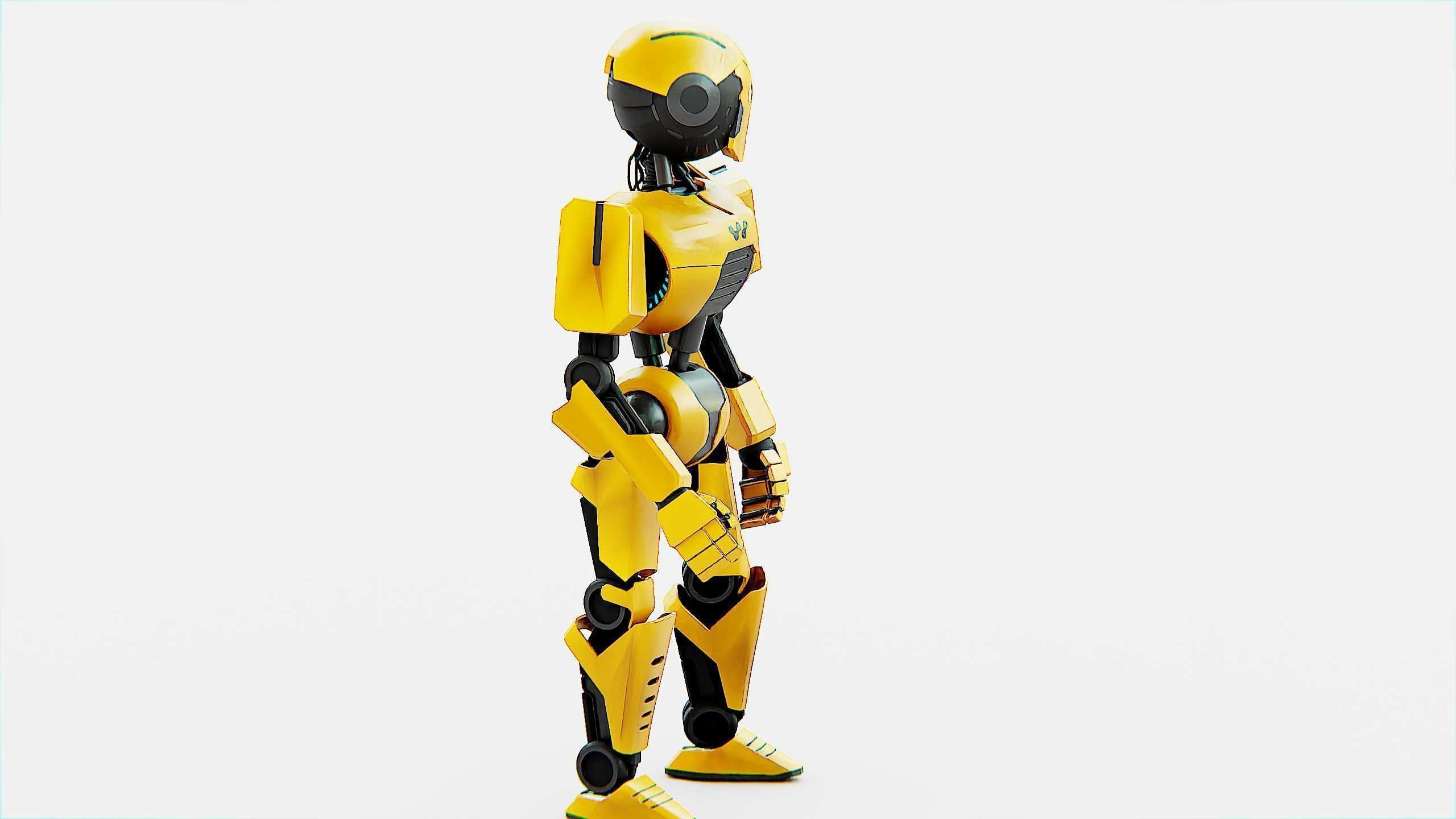 ANDROID V-2 Rigged for Unreal Engine - Unity - MIXAMO  3D model_7