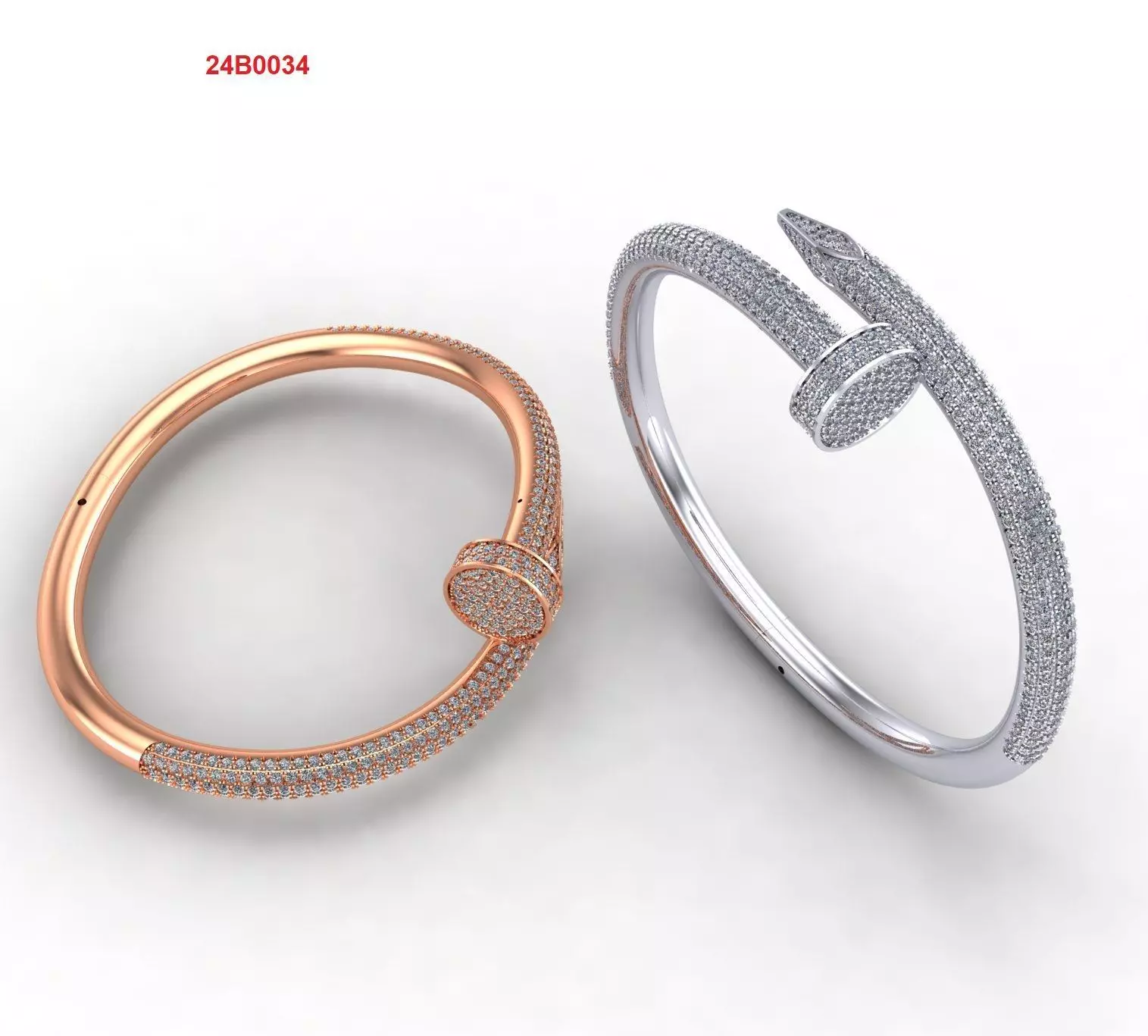 Man full diamonds bracelet 3D print model