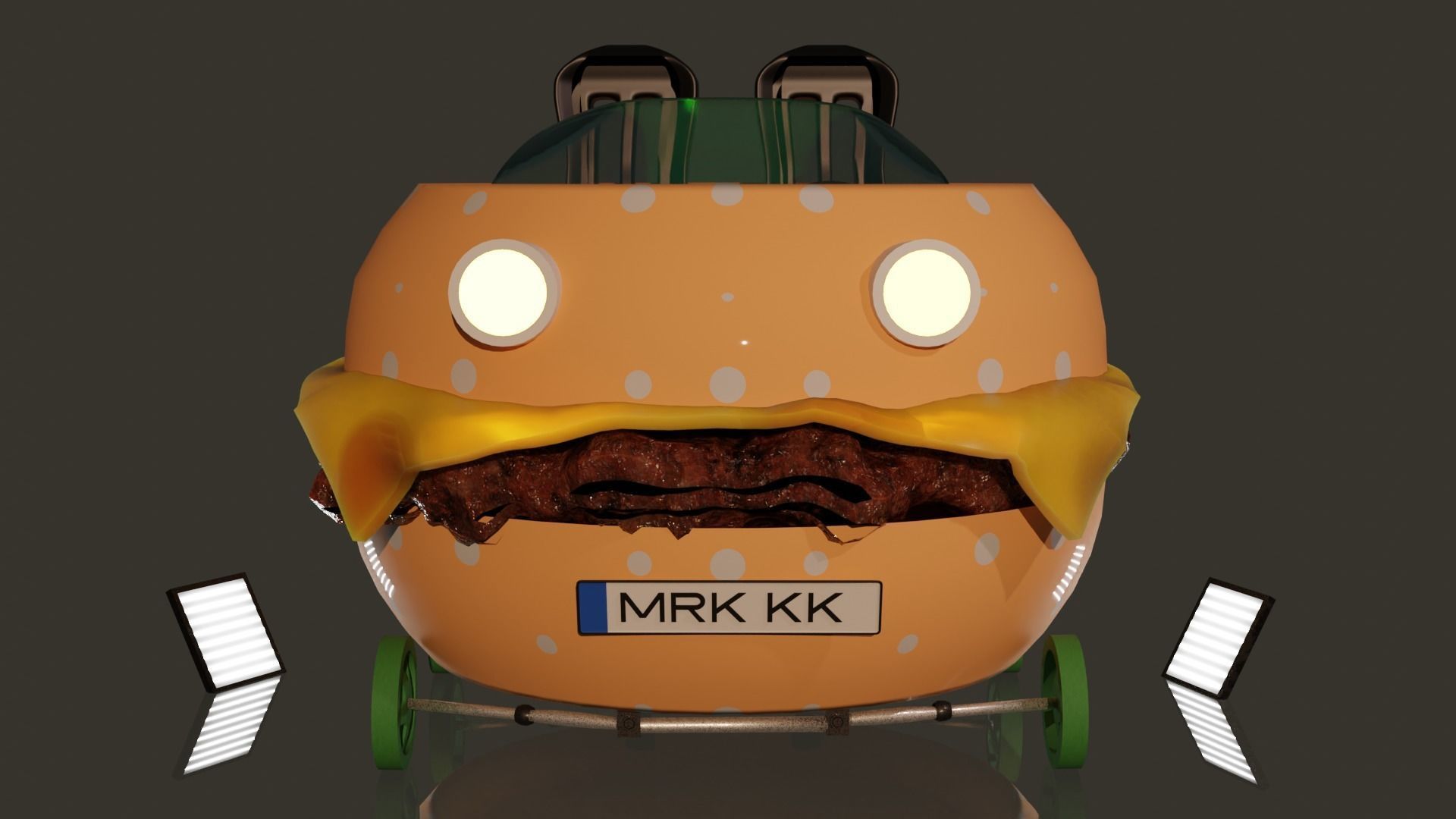 Spongebob Patty Wagon Low-poly 3D model_4