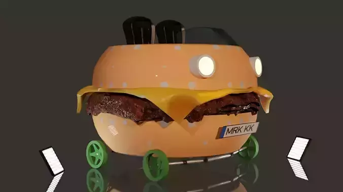 Spongebob Patty Wagon Low-poly 3D model