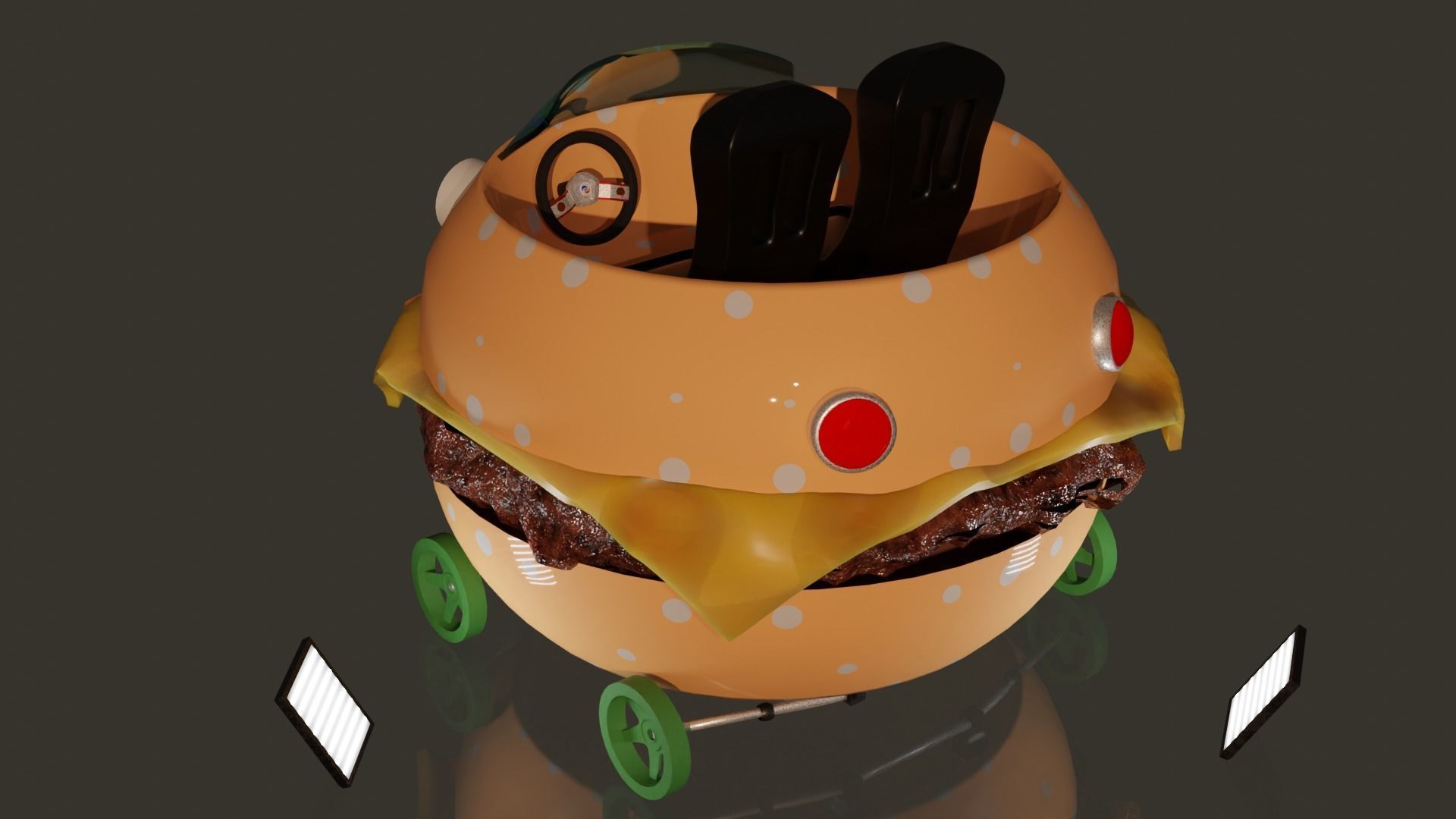 Spongebob Patty Wagon Low-poly 3D model_3