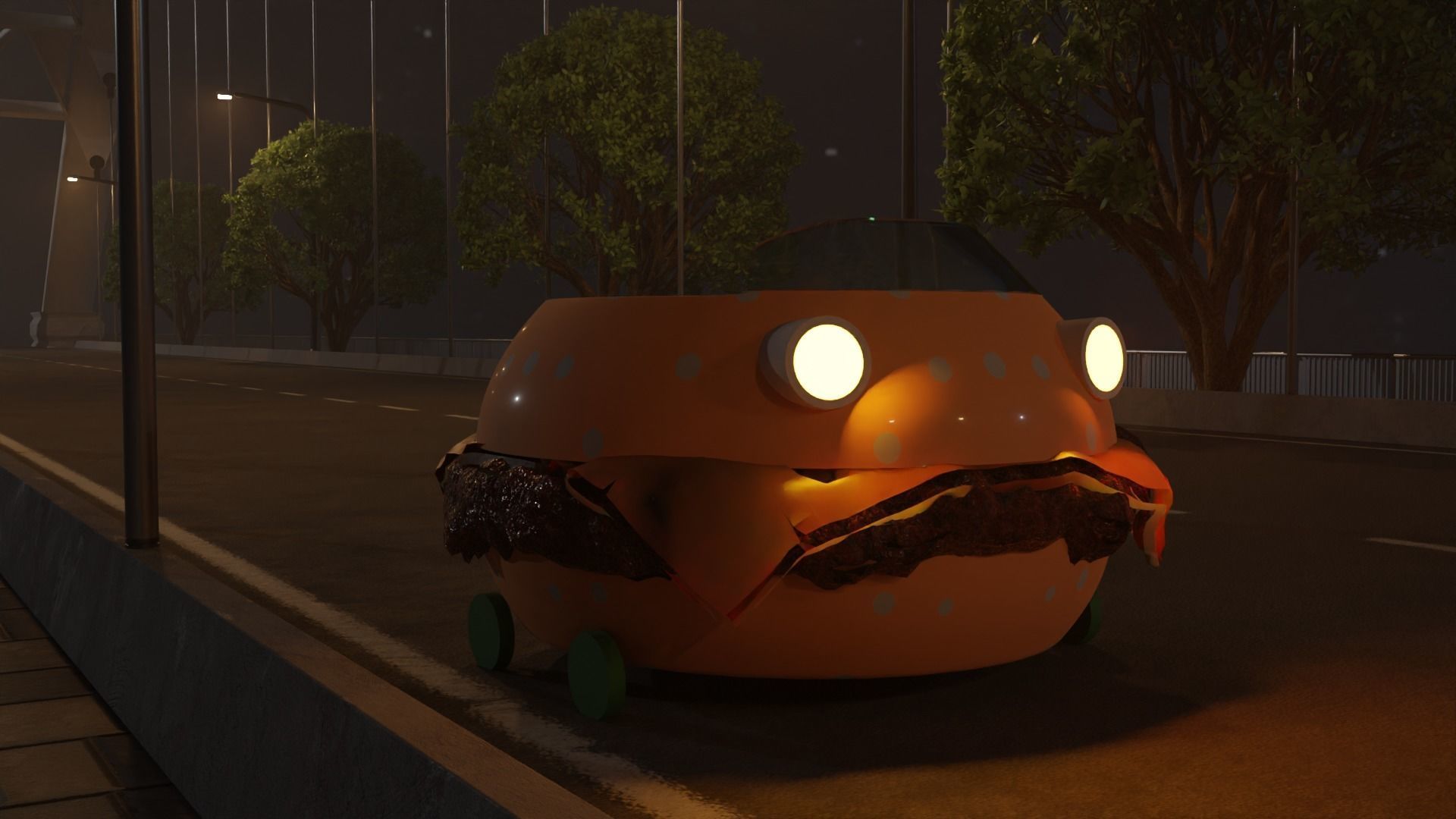 Spongebob Patty Wagon Low-poly 3D model_9