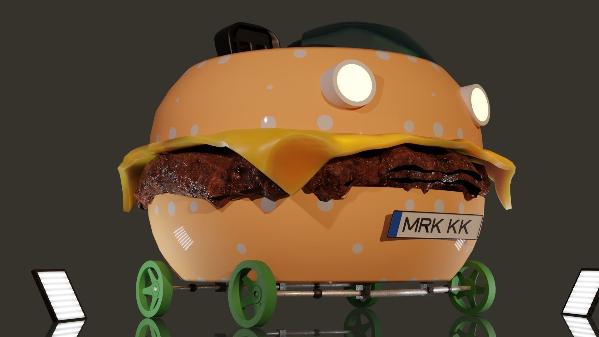 Spongebob Patty Wagon Low-poly 3D model_1