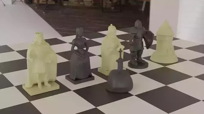 New Medieval Chess Set Pieces  3D print model