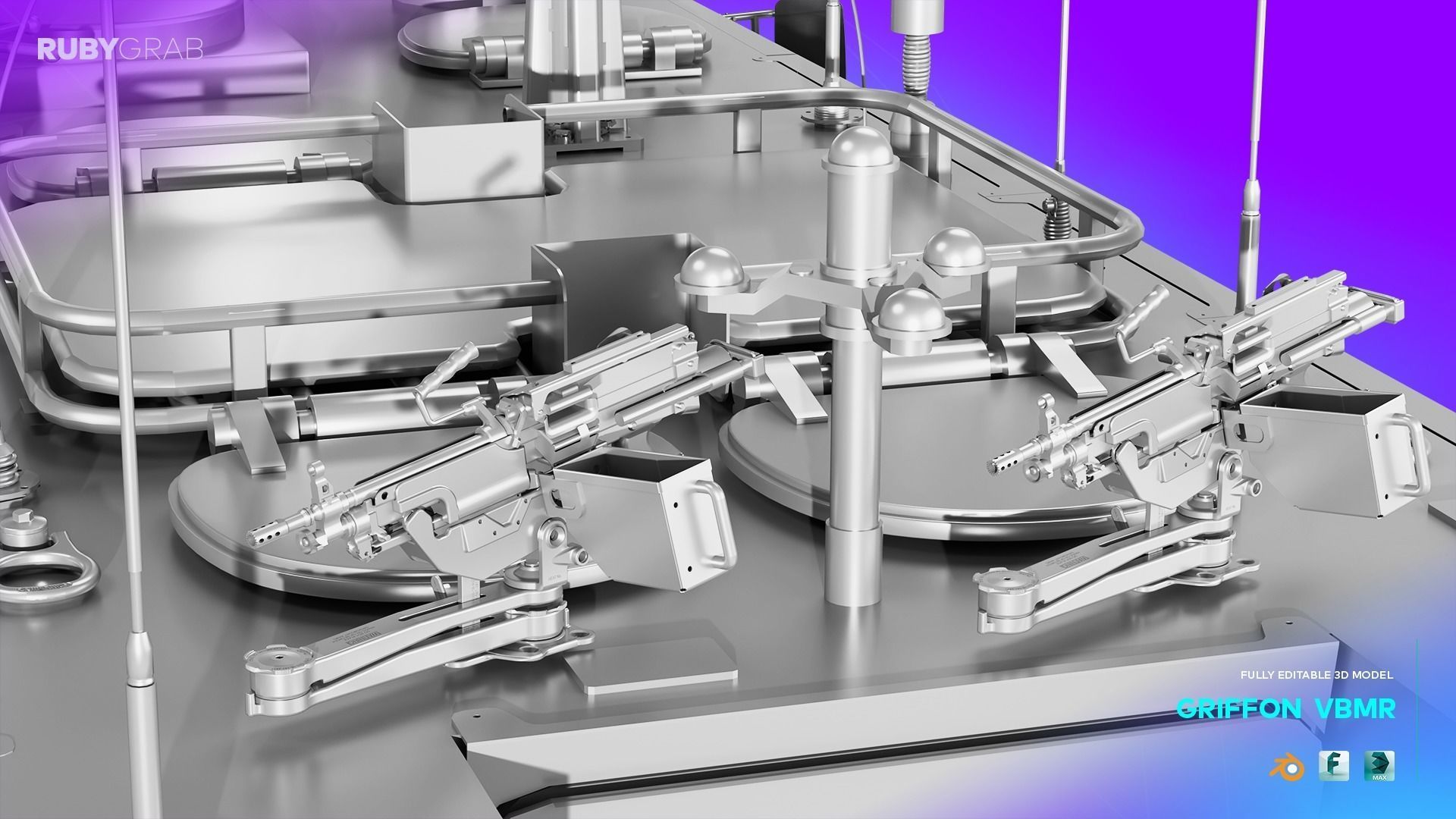 VBMR Griffon French Six-Wheel Armoured Vehicle 3D model_13