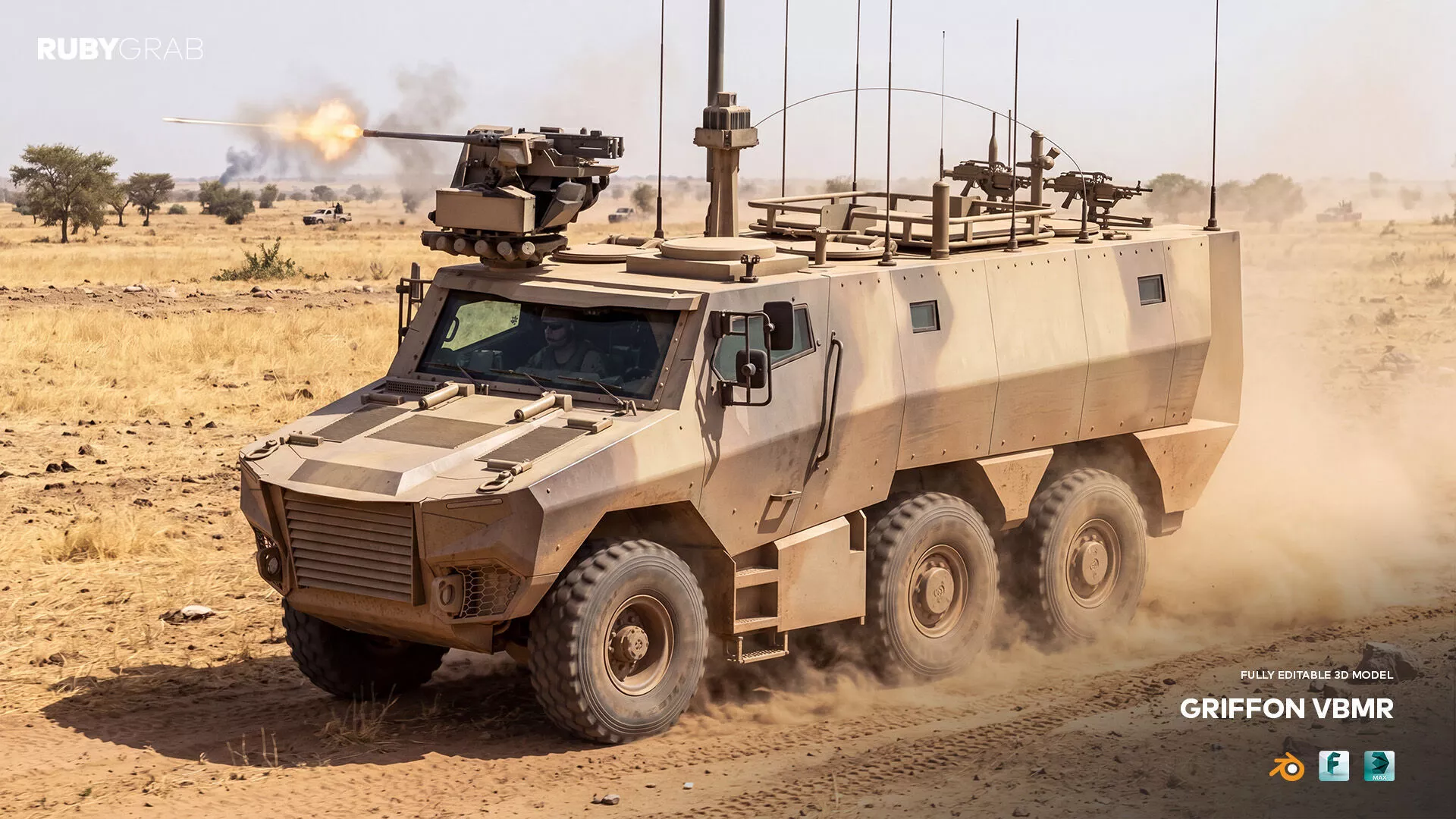 VBMR Griffon French Six-Wheel Armoured Vehicle 3D model