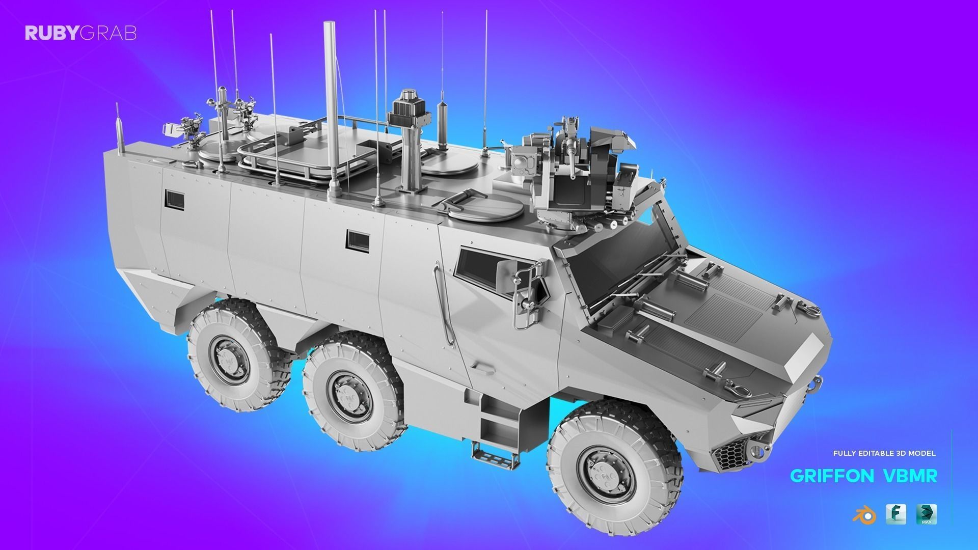 VBMR Griffon French Six-Wheel Armoured Vehicle 3D model_5