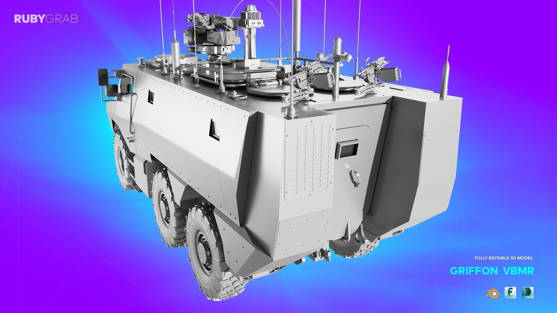 VBMR Griffon French Six-Wheel Armoured Vehicle 3D model_7