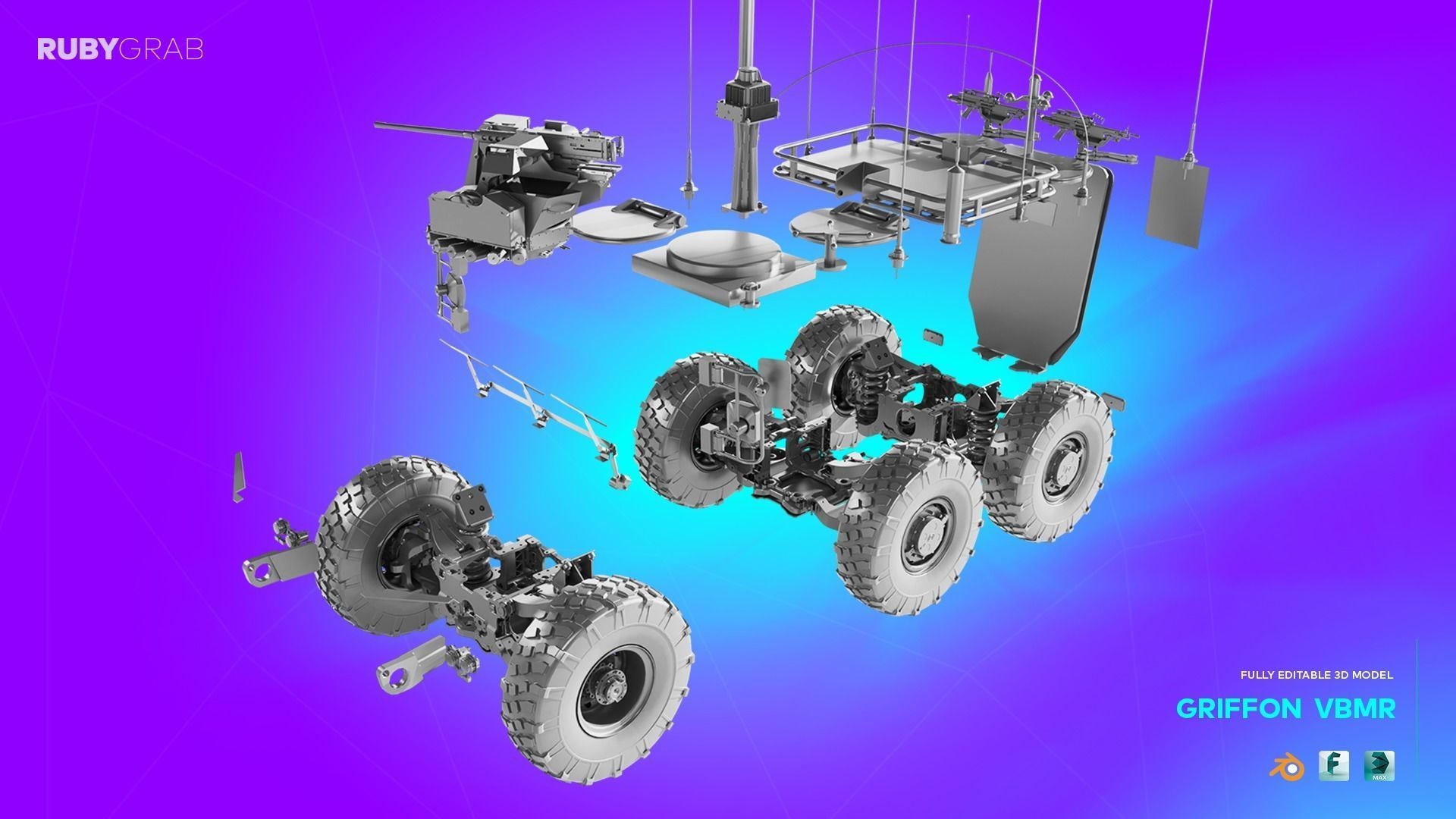 VBMR Griffon French Six-Wheel Armoured Vehicle 3D model_2