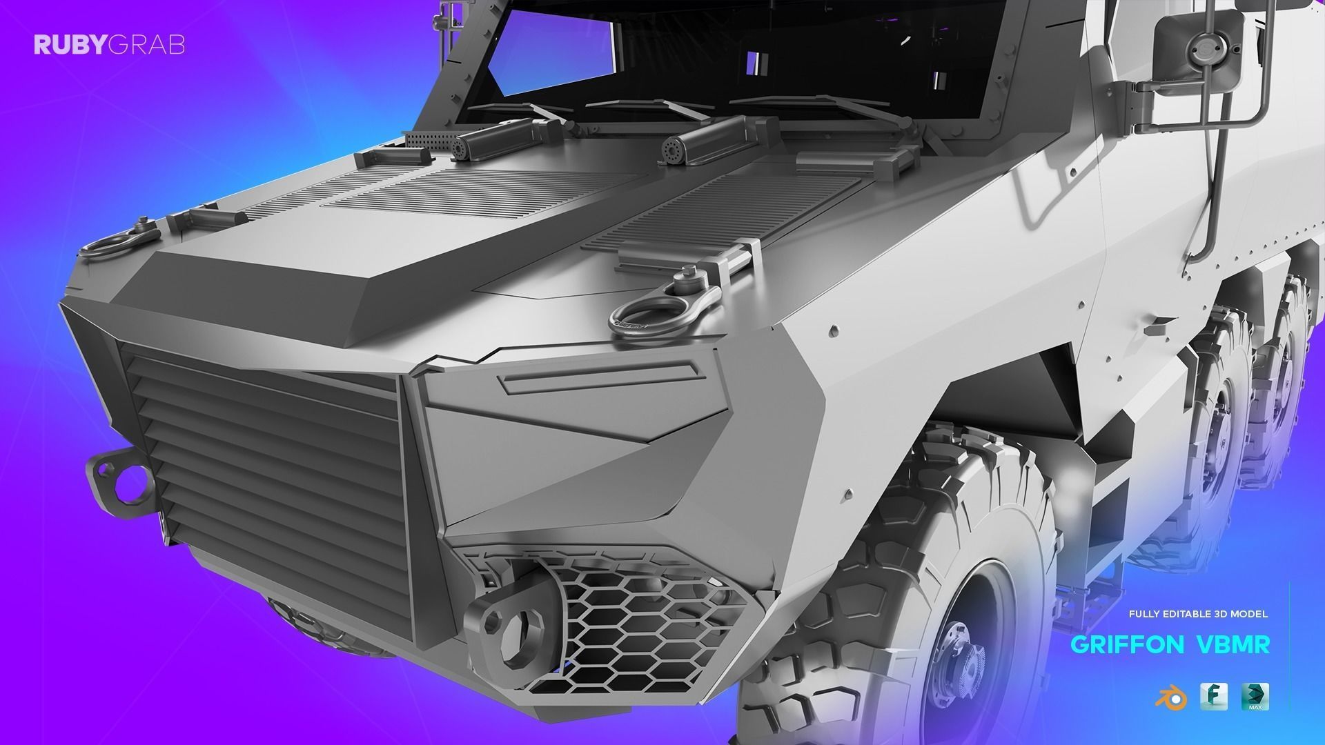 VBMR Griffon French Six-Wheel Armoured Vehicle 3D model_9