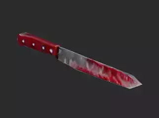 PS2 Style Low Poly Knife With Blood Free low-poly 3D model