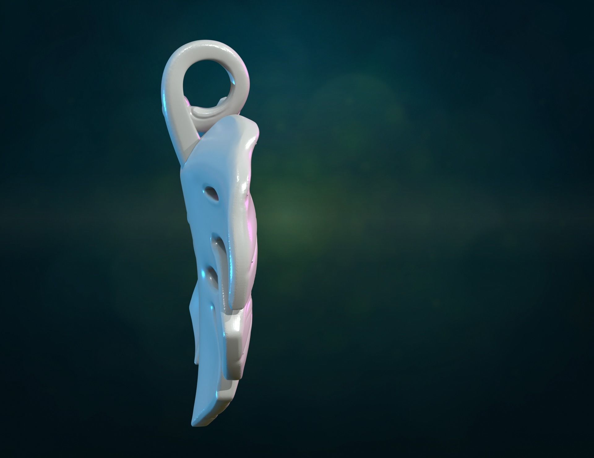 Monstera Pendant 3D print model_2