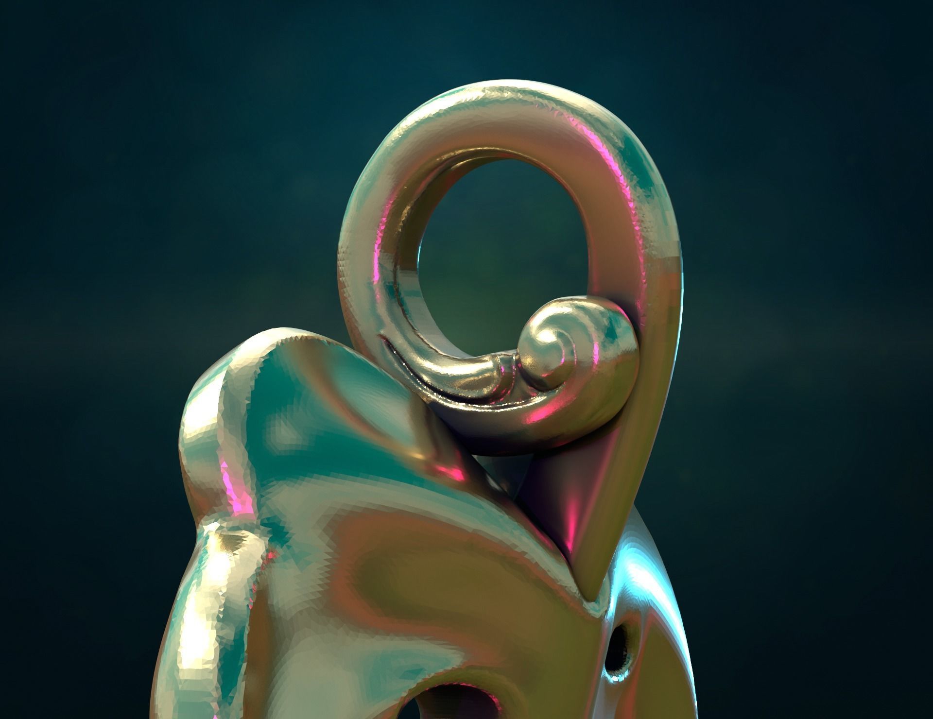 Monstera Pendant 3D print model_6