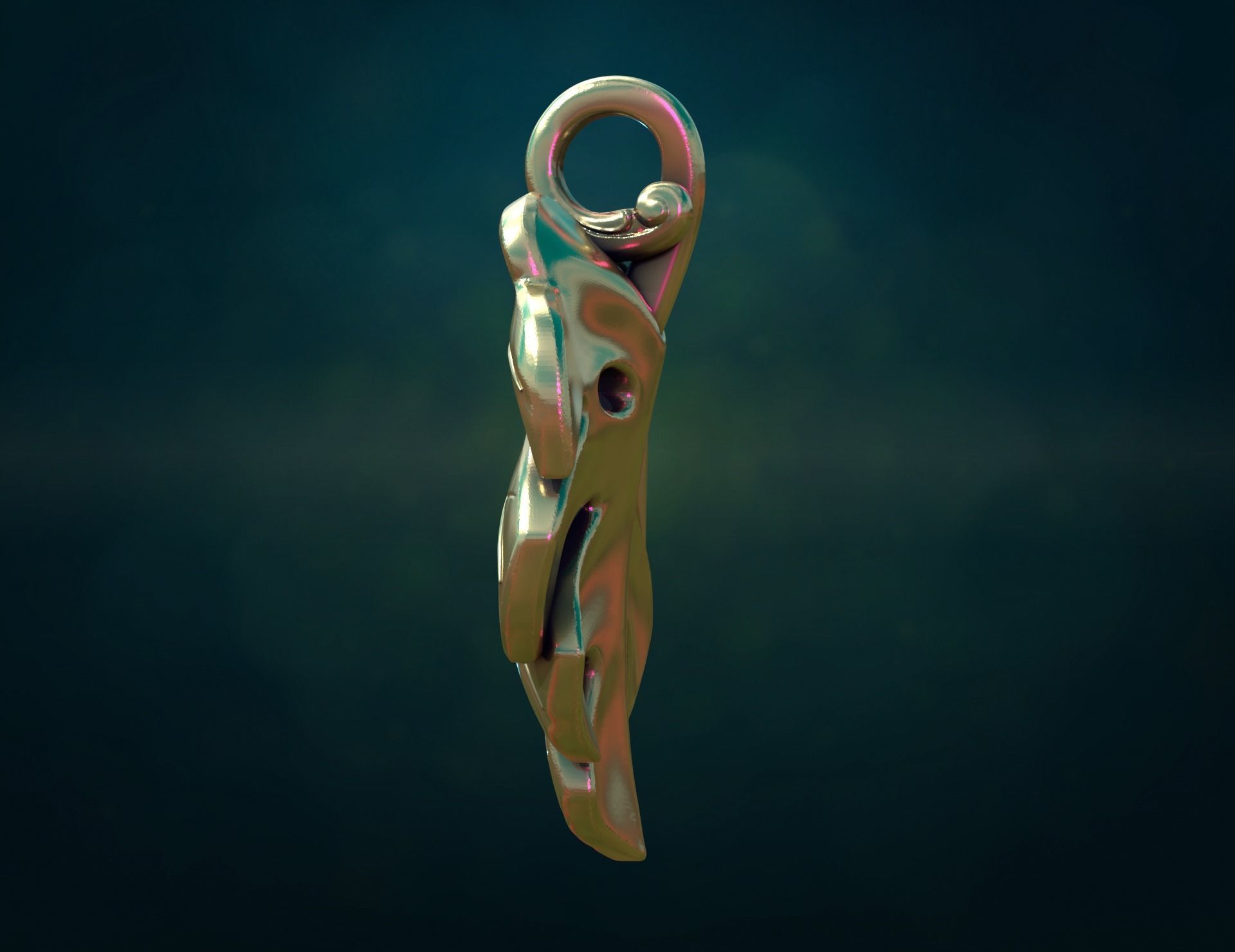 Monstera Pendant 3D print model_9